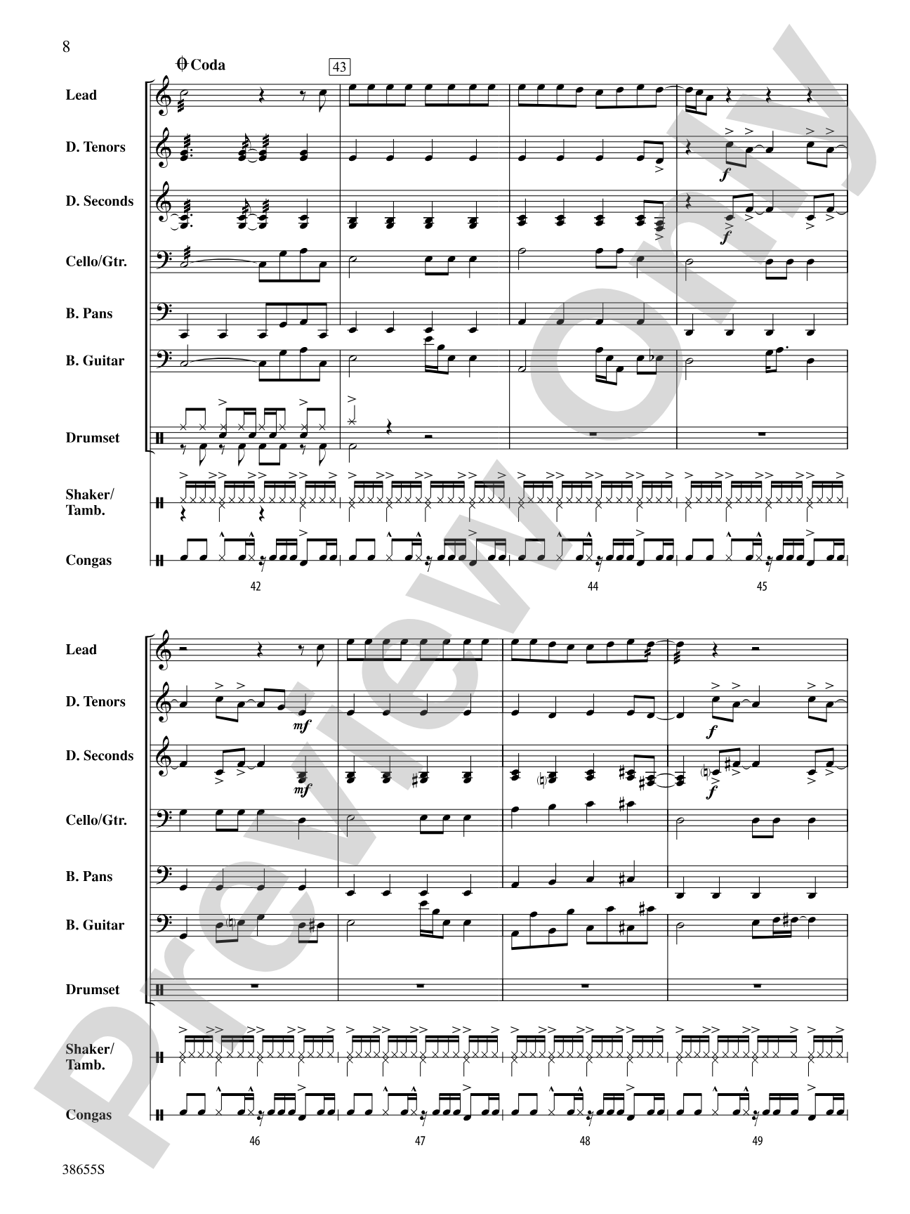 Forget You: Steel Drum Conductor Score & Parts