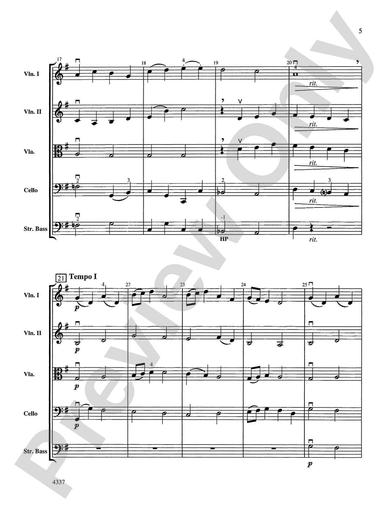Slumber Music: String Orchestra Conductor Score & Parts