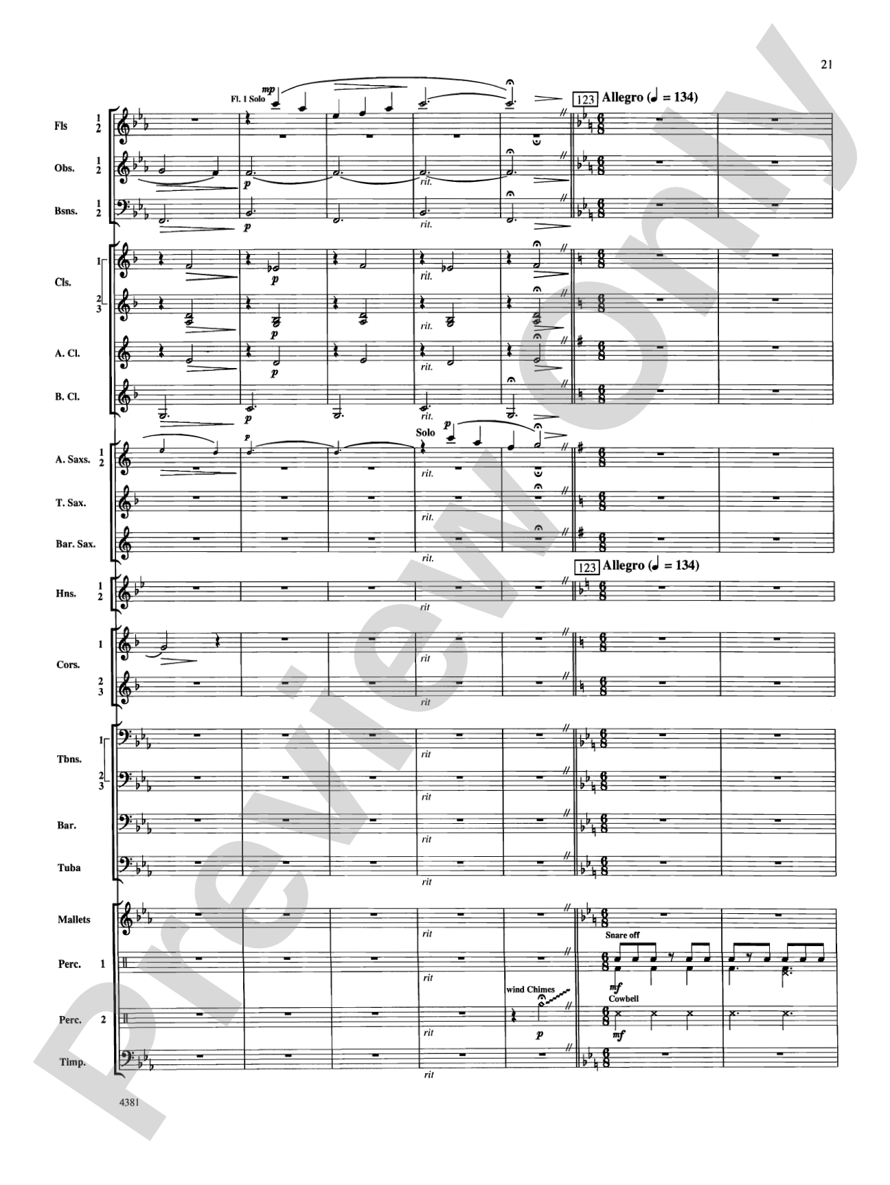 Variations on a Nautical Hymn: Concert Band Conductor Score & Parts