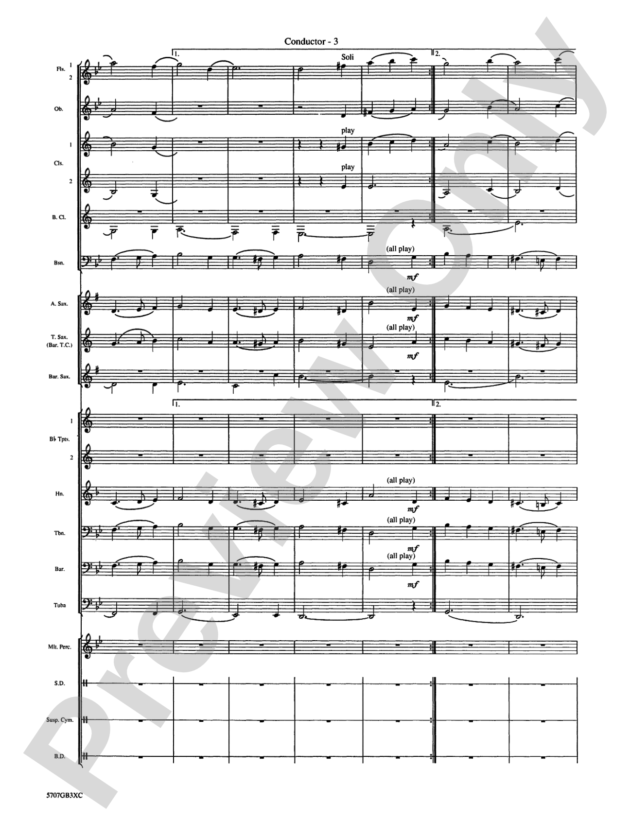 Greensleeves: Concert Band Conductor Score & Parts