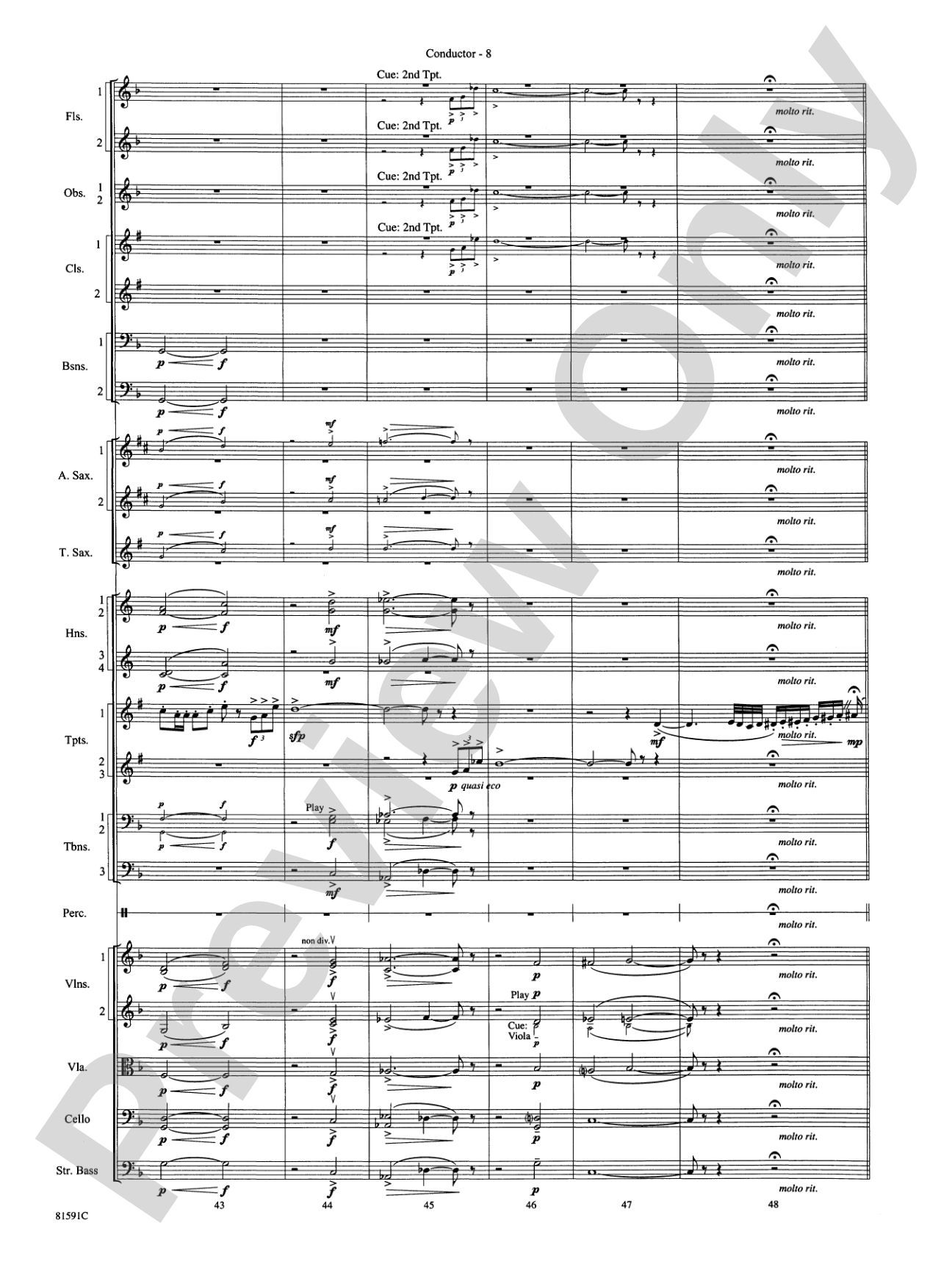 Trumpeter's Lullaby: Full Orchestra Conductor Score & Parts