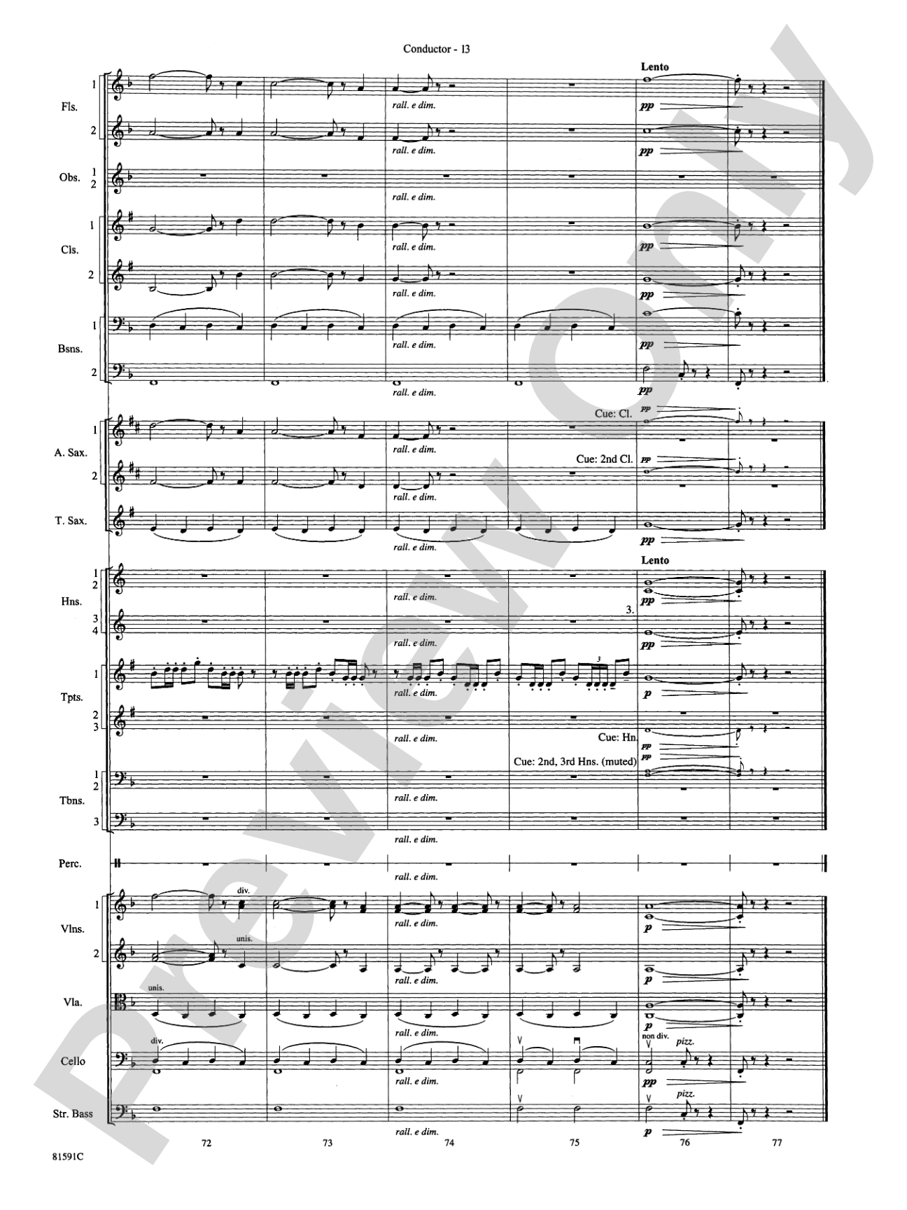 Trumpeter's Lullaby: Full Orchestra Conductor Score & Parts
