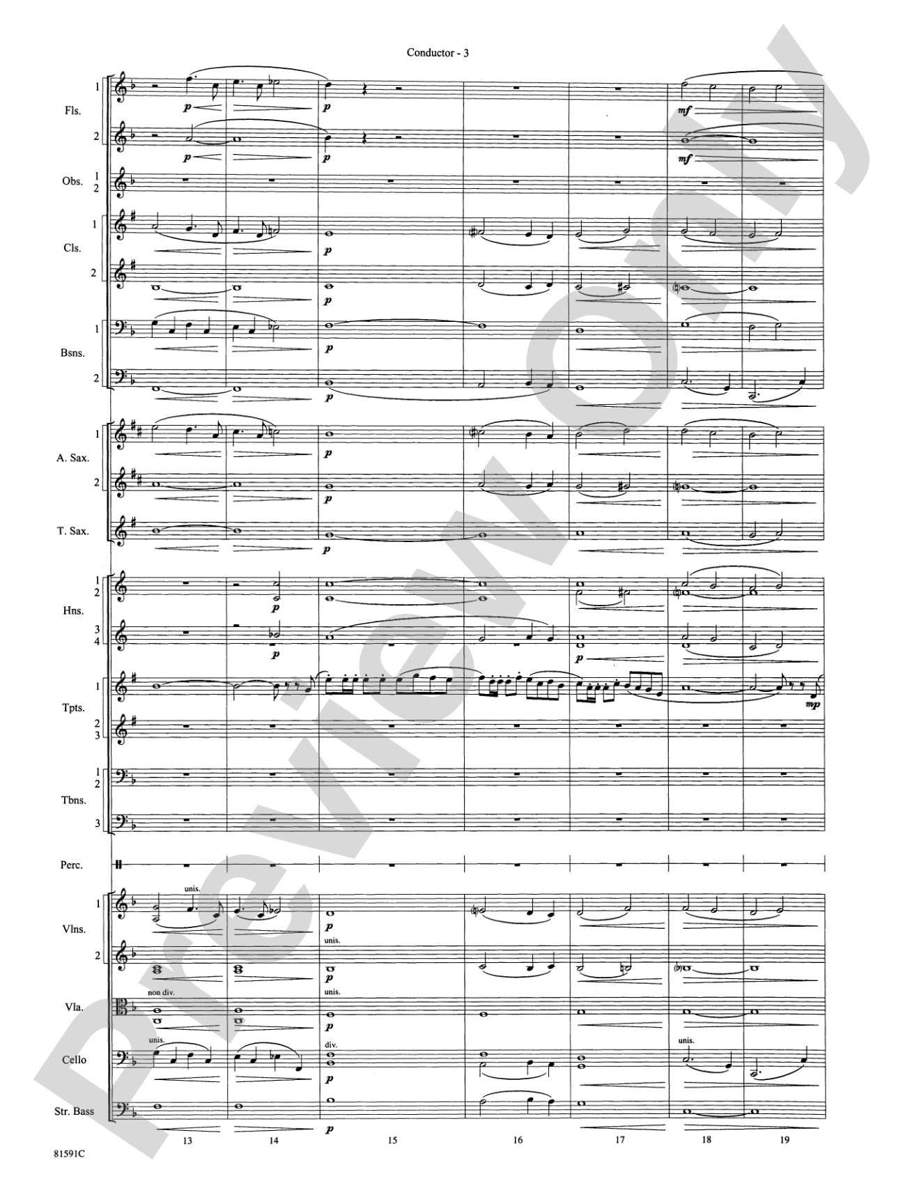 Trumpeter's Lullaby: Full Orchestra Conductor Score & Parts