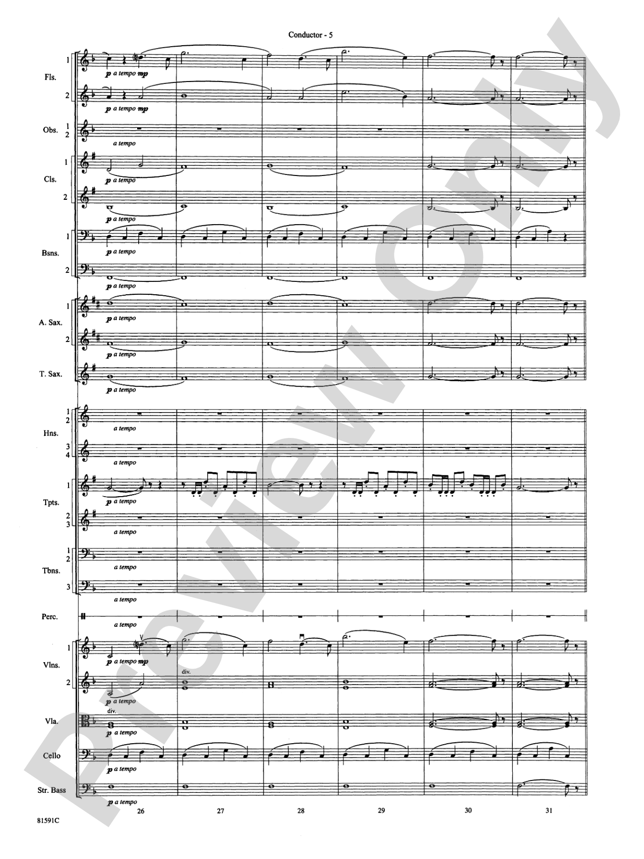 Trumpeter's Lullaby: Full Orchestra Conductor Score & Parts