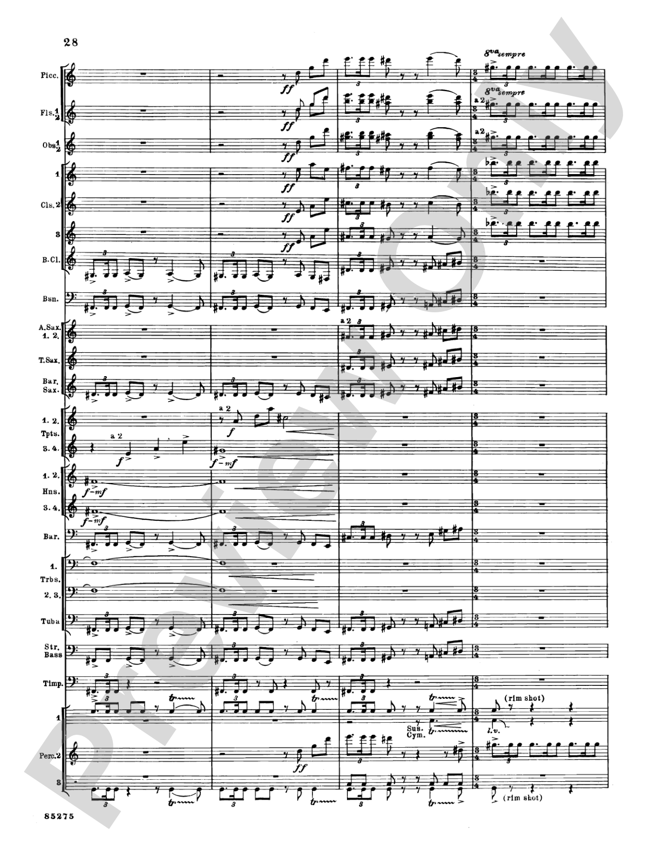 Alarums, Op. 27: Concert Band Conductor Score & Parts