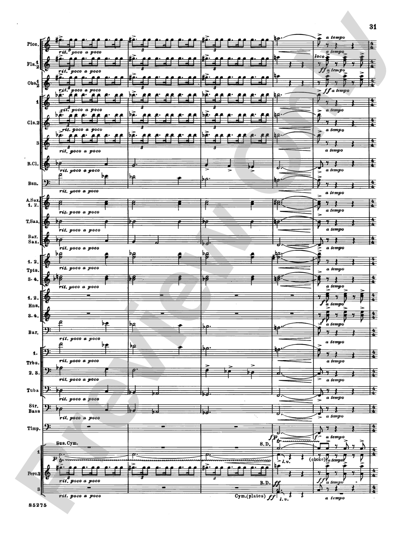 Alarums, Op. 27: Concert Band Conductor Score & Parts