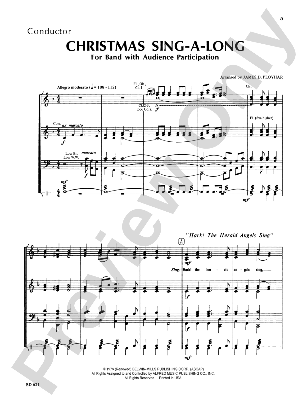 Christmas Sing-a-Long (for Band with Audience Participation): Concert Band Conductor Score & Parts