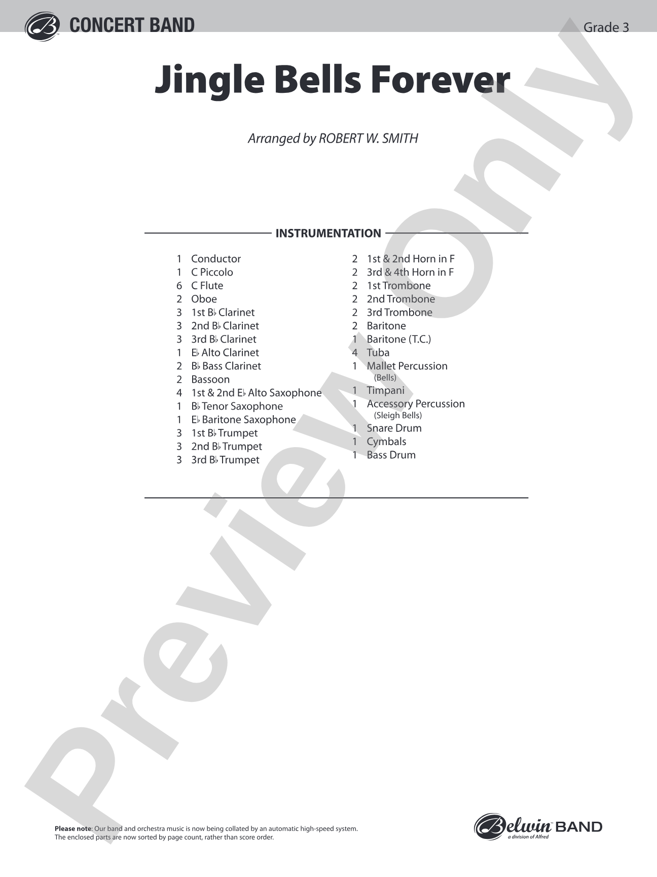 Jingle Bells Forever (Concert March): Concert Band Conductor Score & Parts
