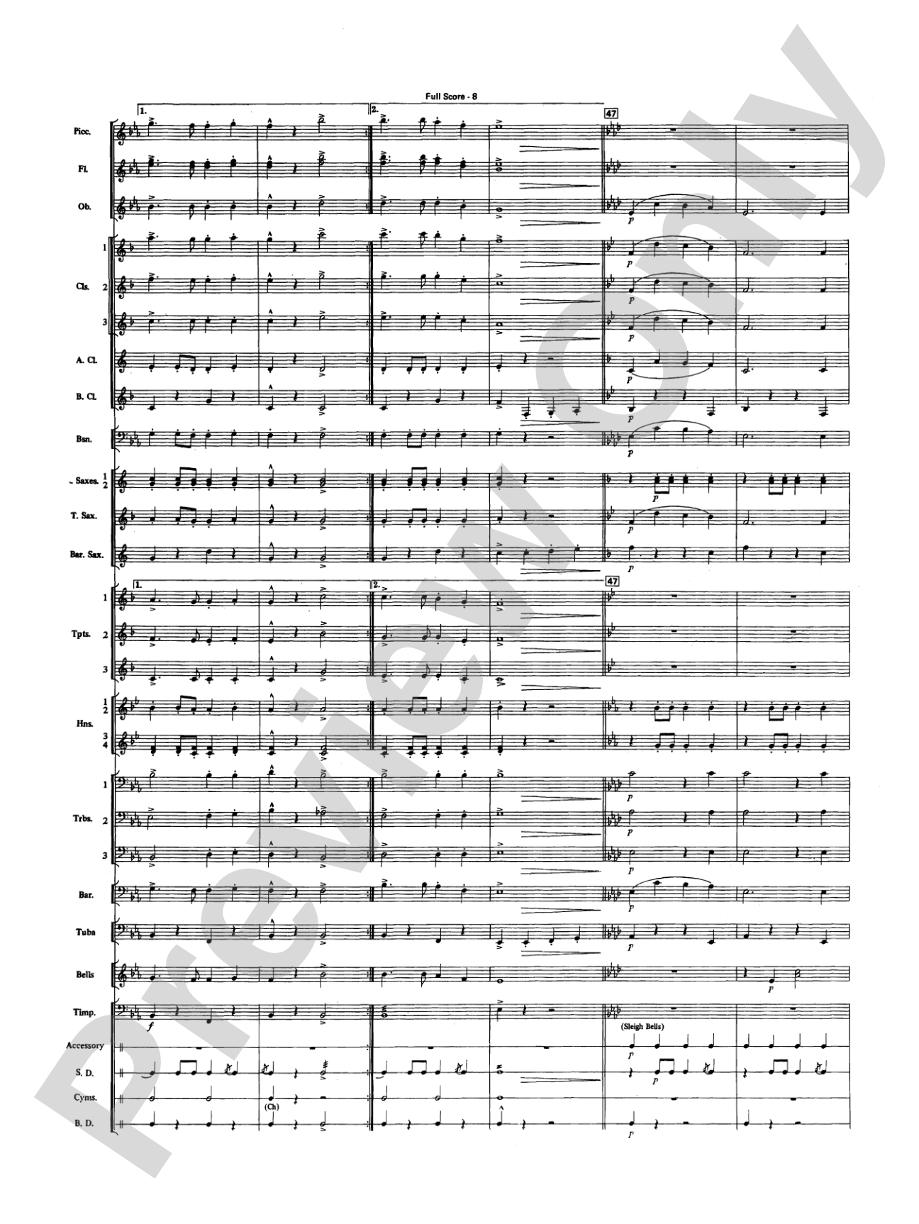 Jingle Bells Forever (Concert March): Concert Band Conductor Score & Parts