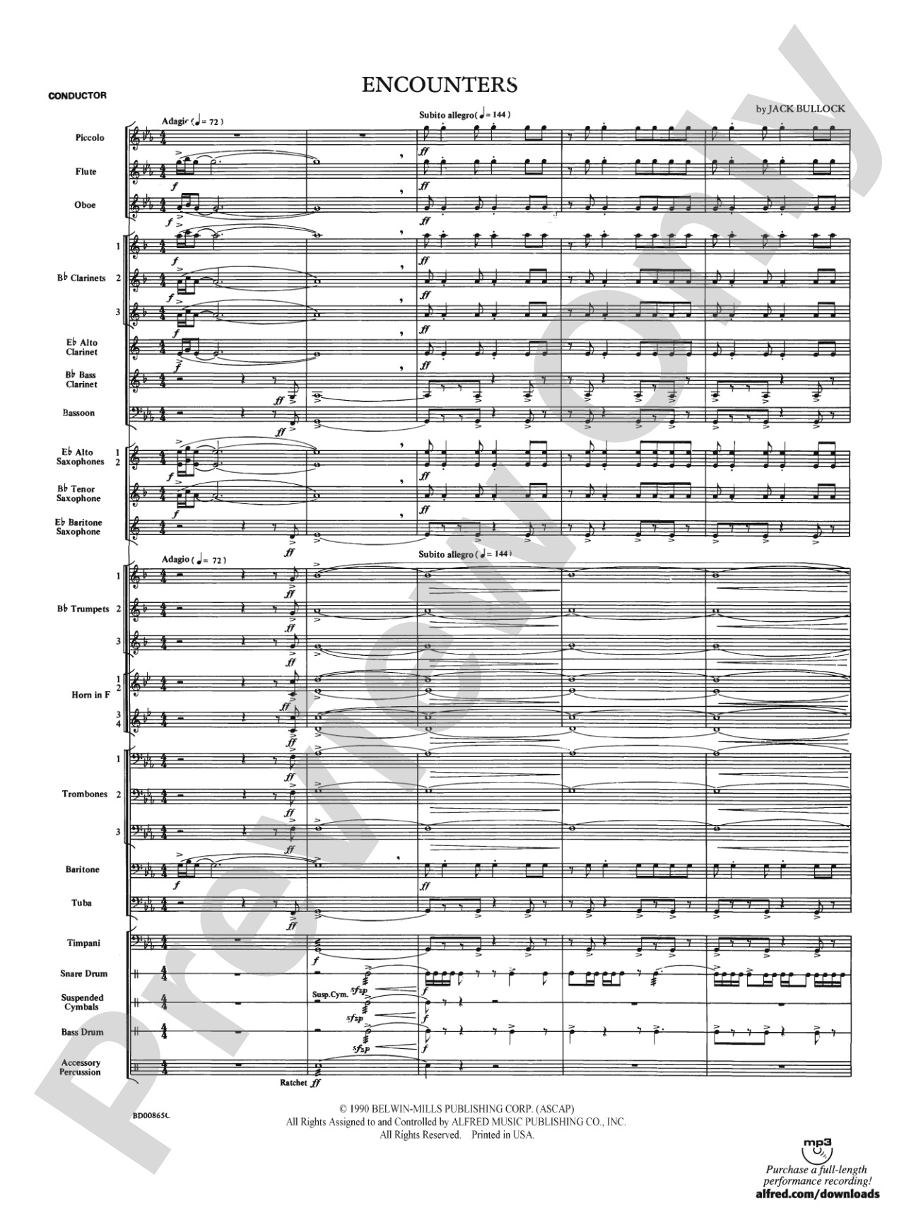 Encounters: Concert Band Conductor Score & Parts