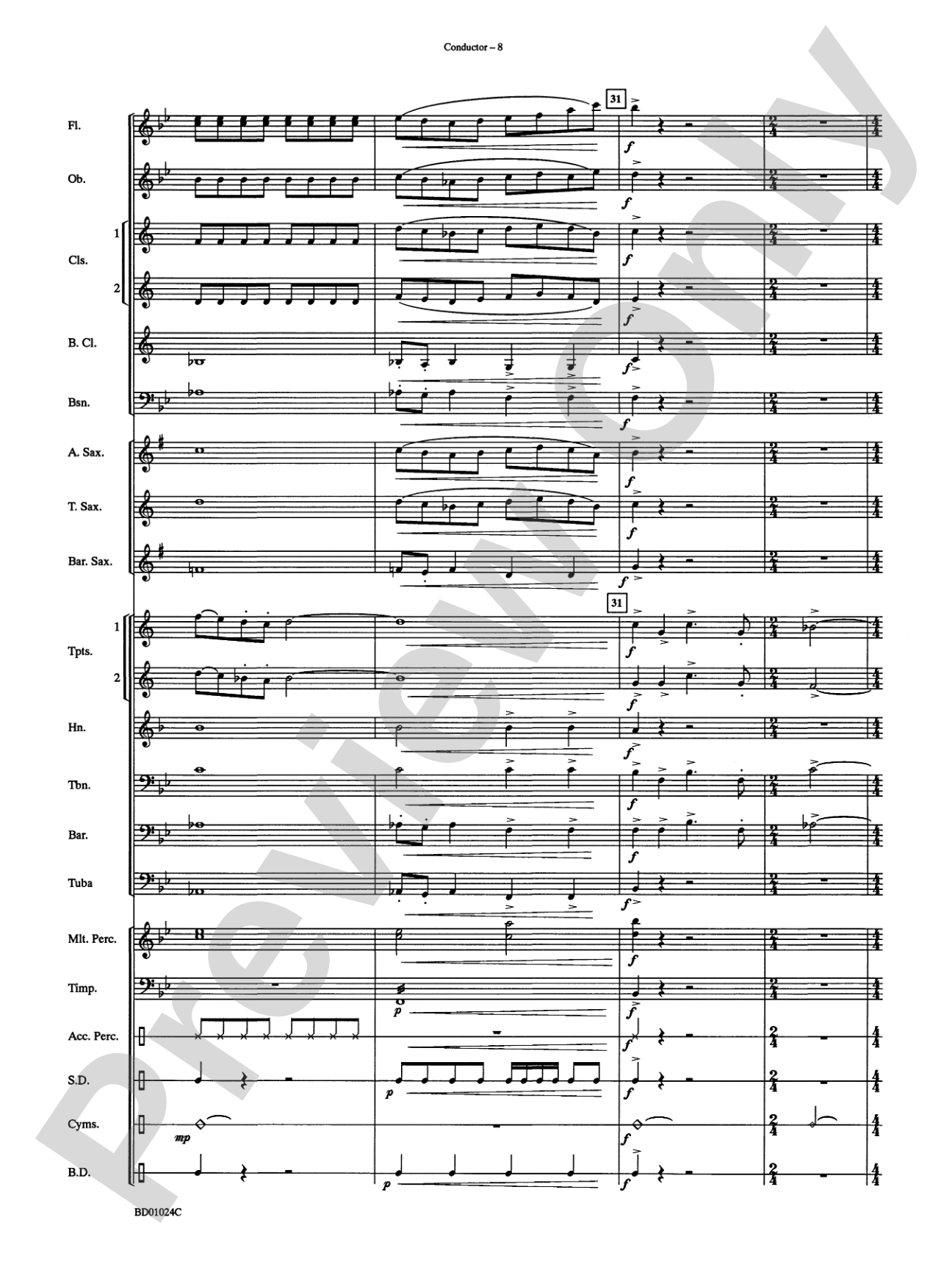 Commemoration: Concert Band Conductor Score & Parts