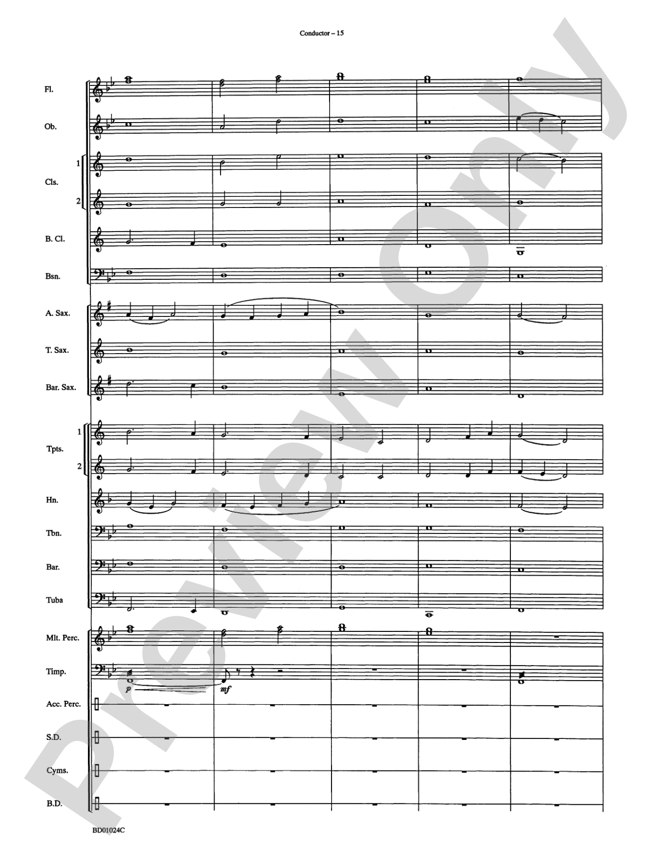 Commemoration: Concert Band Conductor Score & Parts