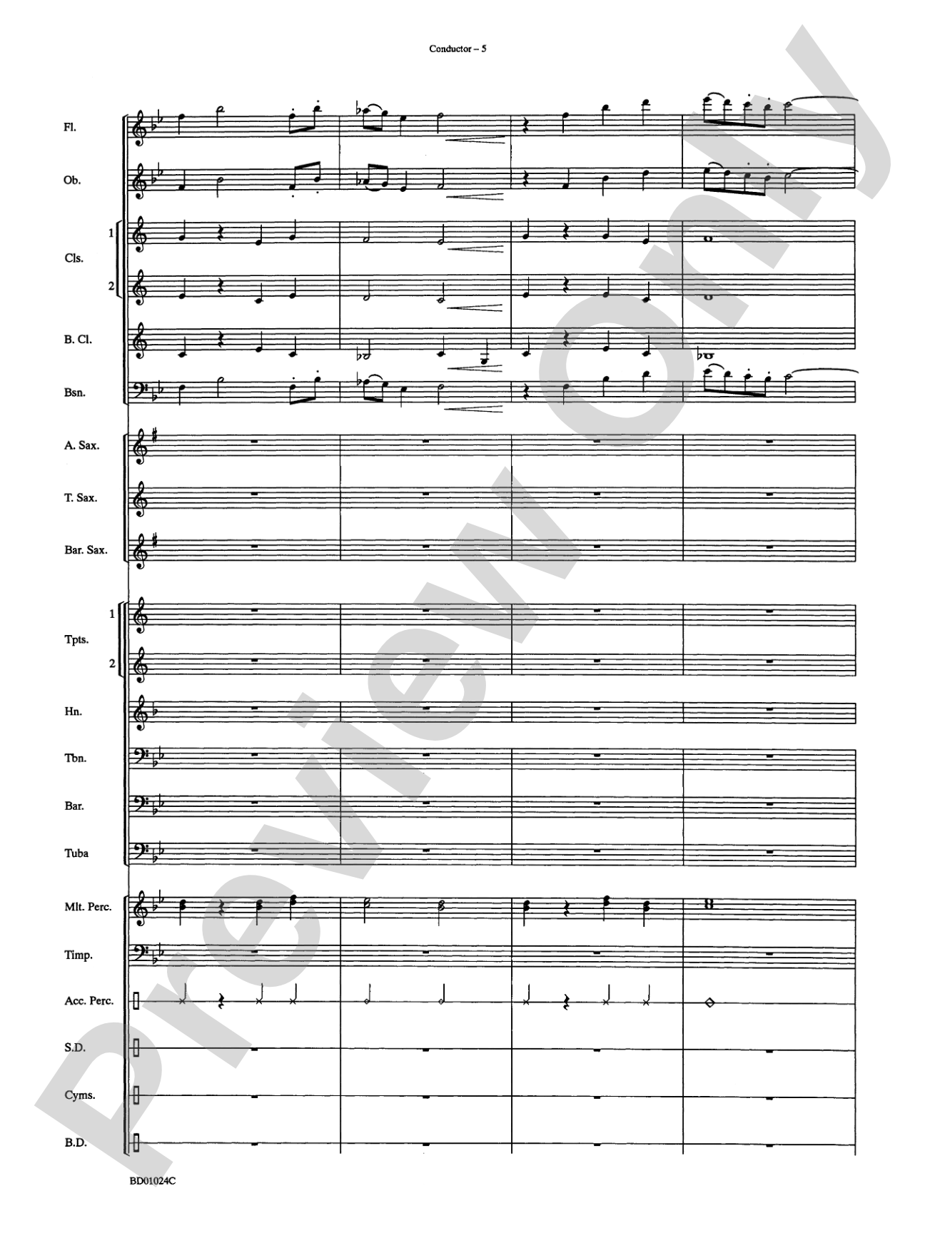 Commemoration: Concert Band Conductor Score & Parts