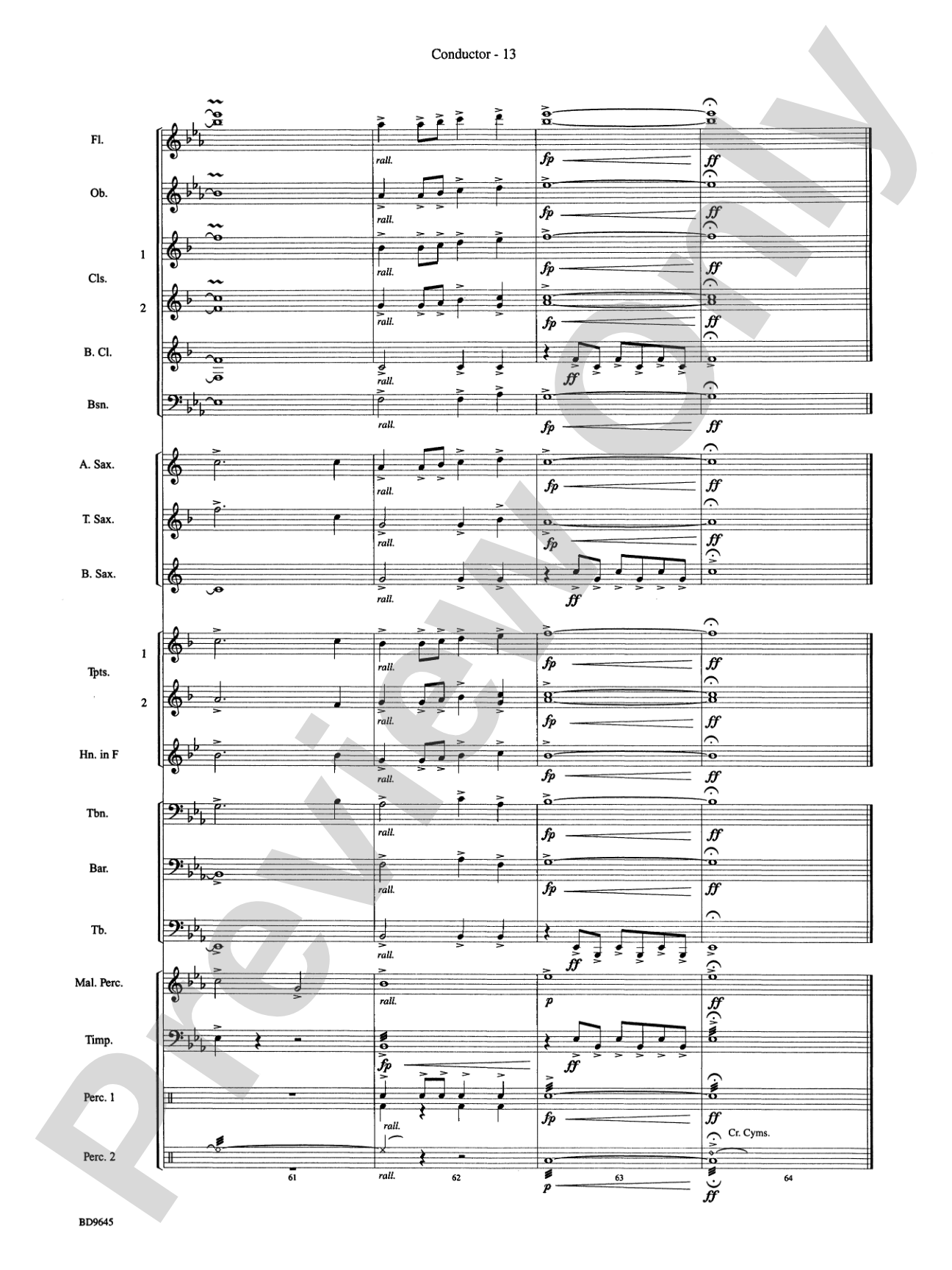Winter Festival: Concert Band Conductor Score & Parts