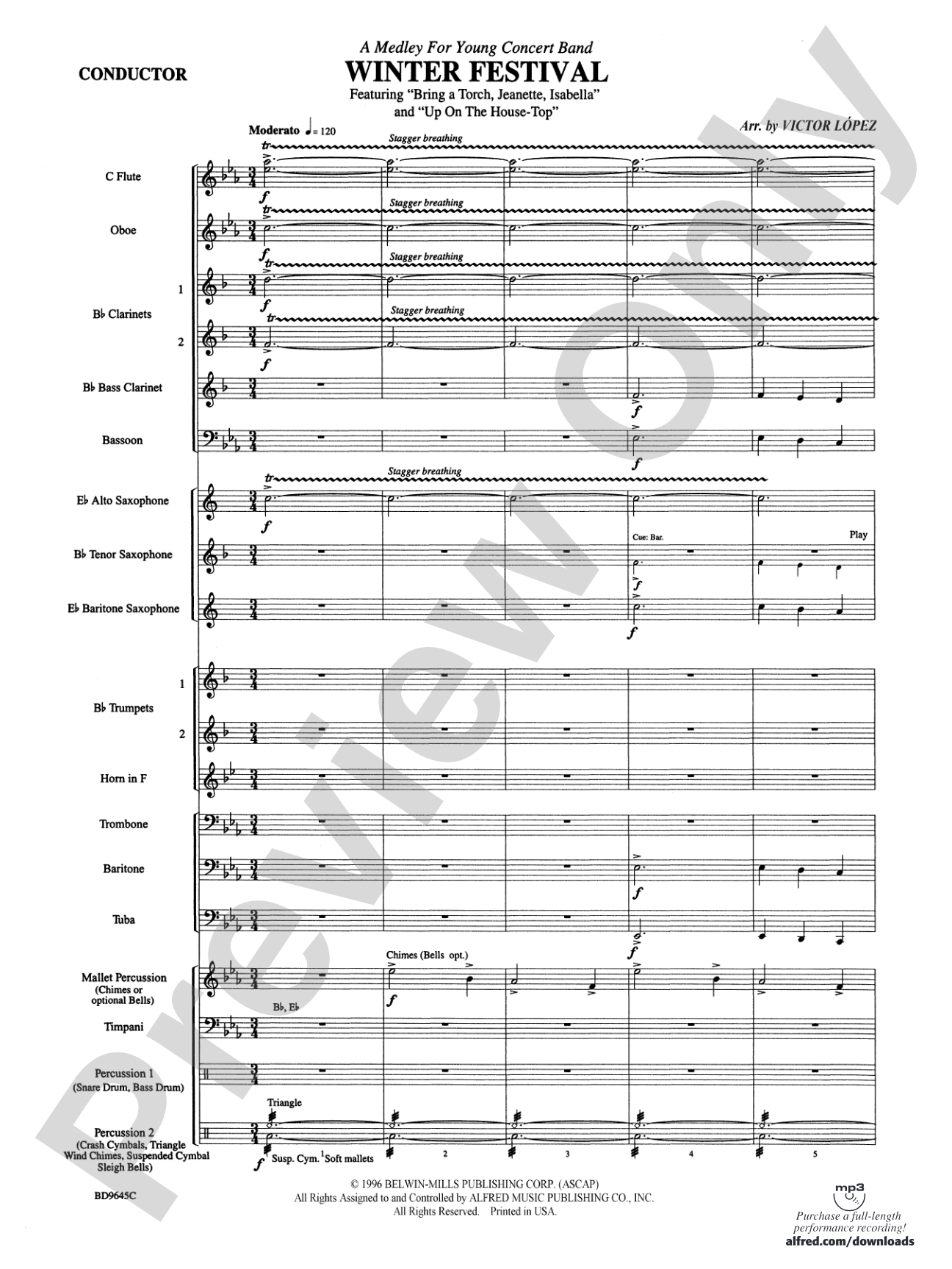 Winter Festival: Concert Band Conductor Score & Parts