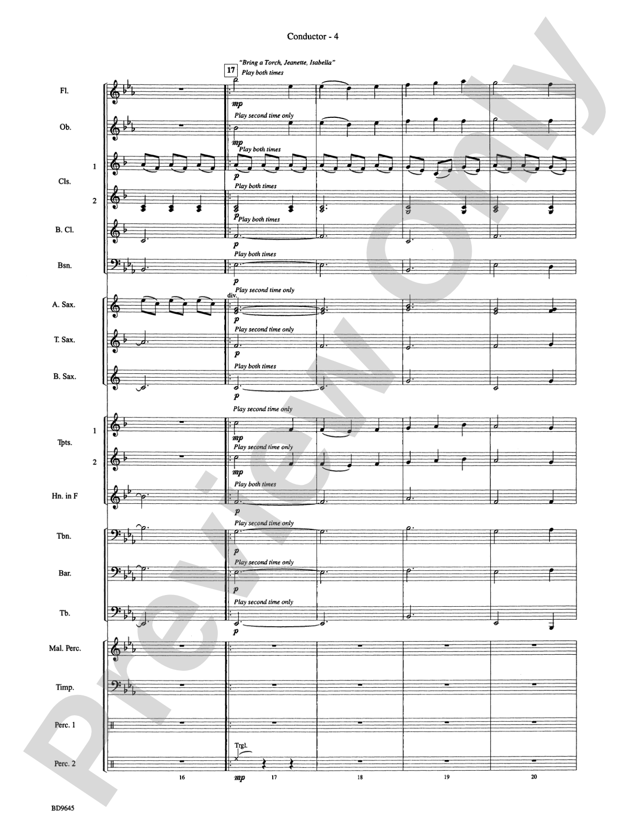 Winter Festival: Concert Band Conductor Score & Parts