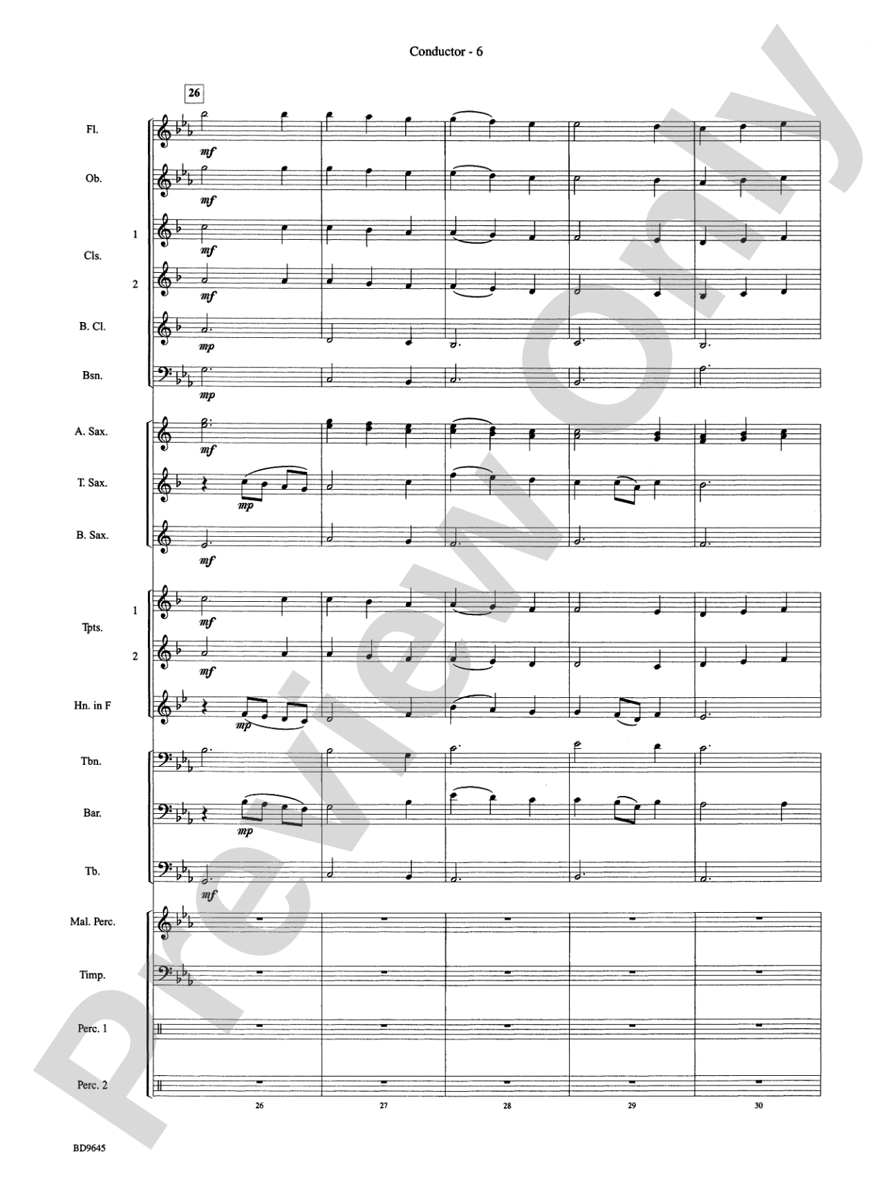 Winter Festival: Concert Band Conductor Score & Parts