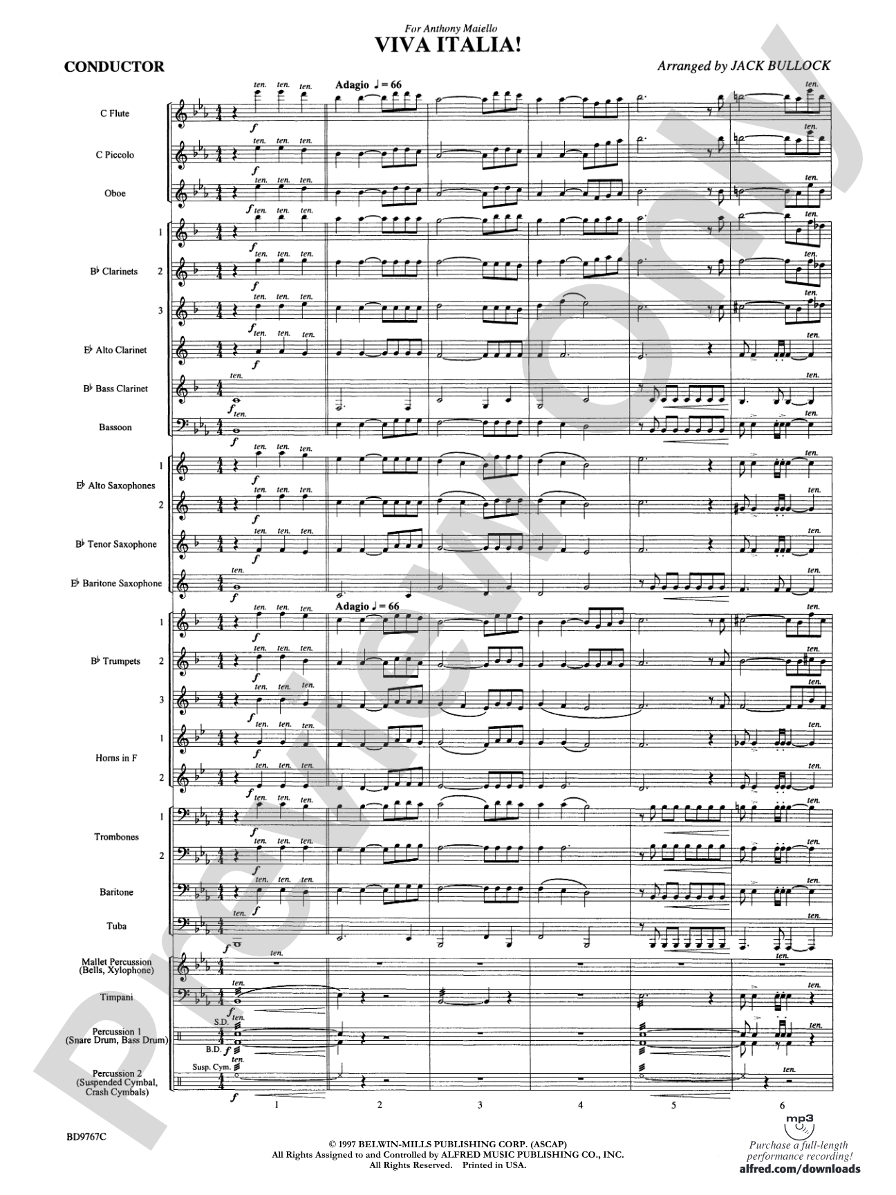 Viva Italia!: Concert Band Conductor Score & Parts