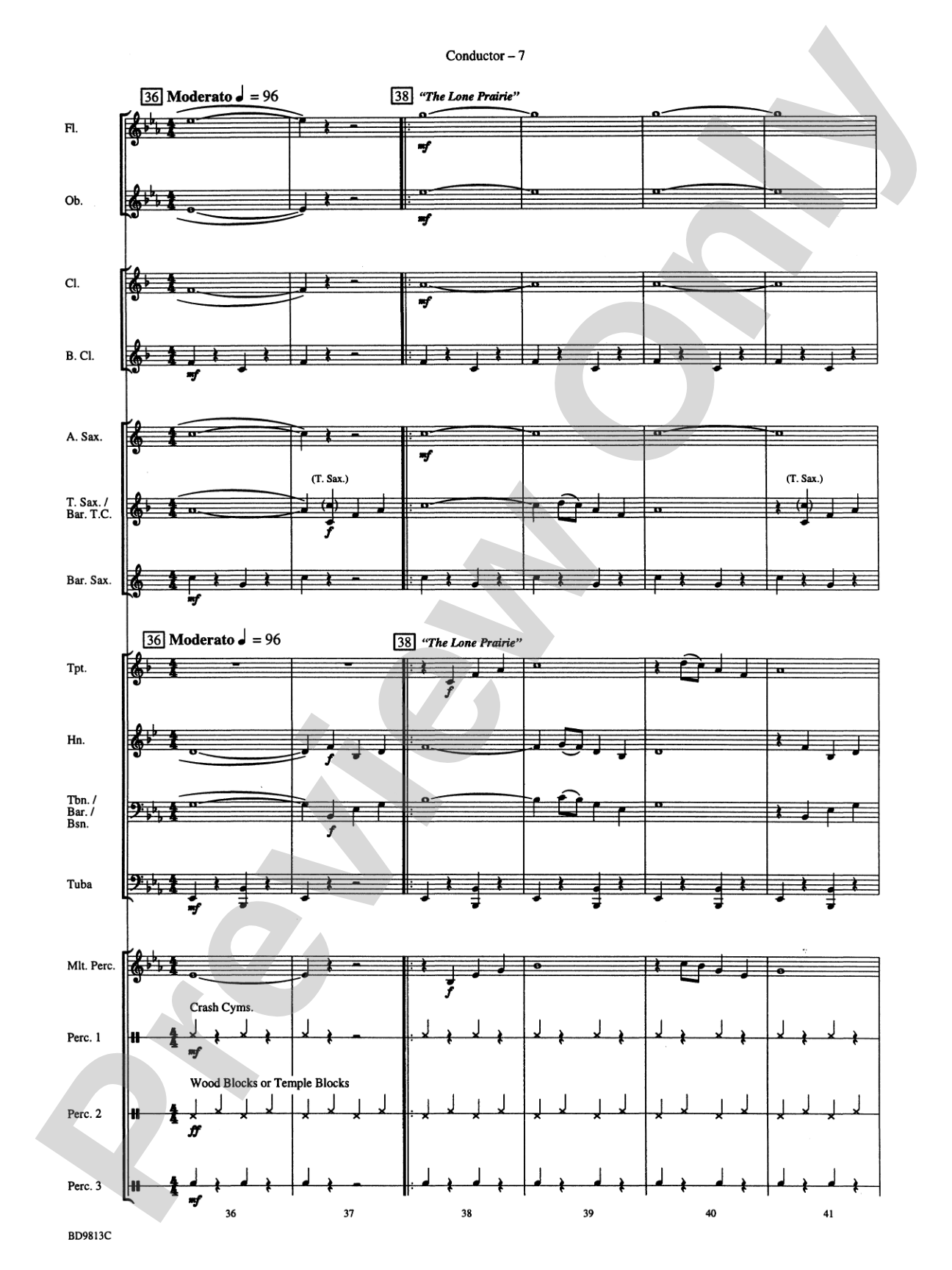 Along the Western Trail: Concert Band Conductor Score & Parts