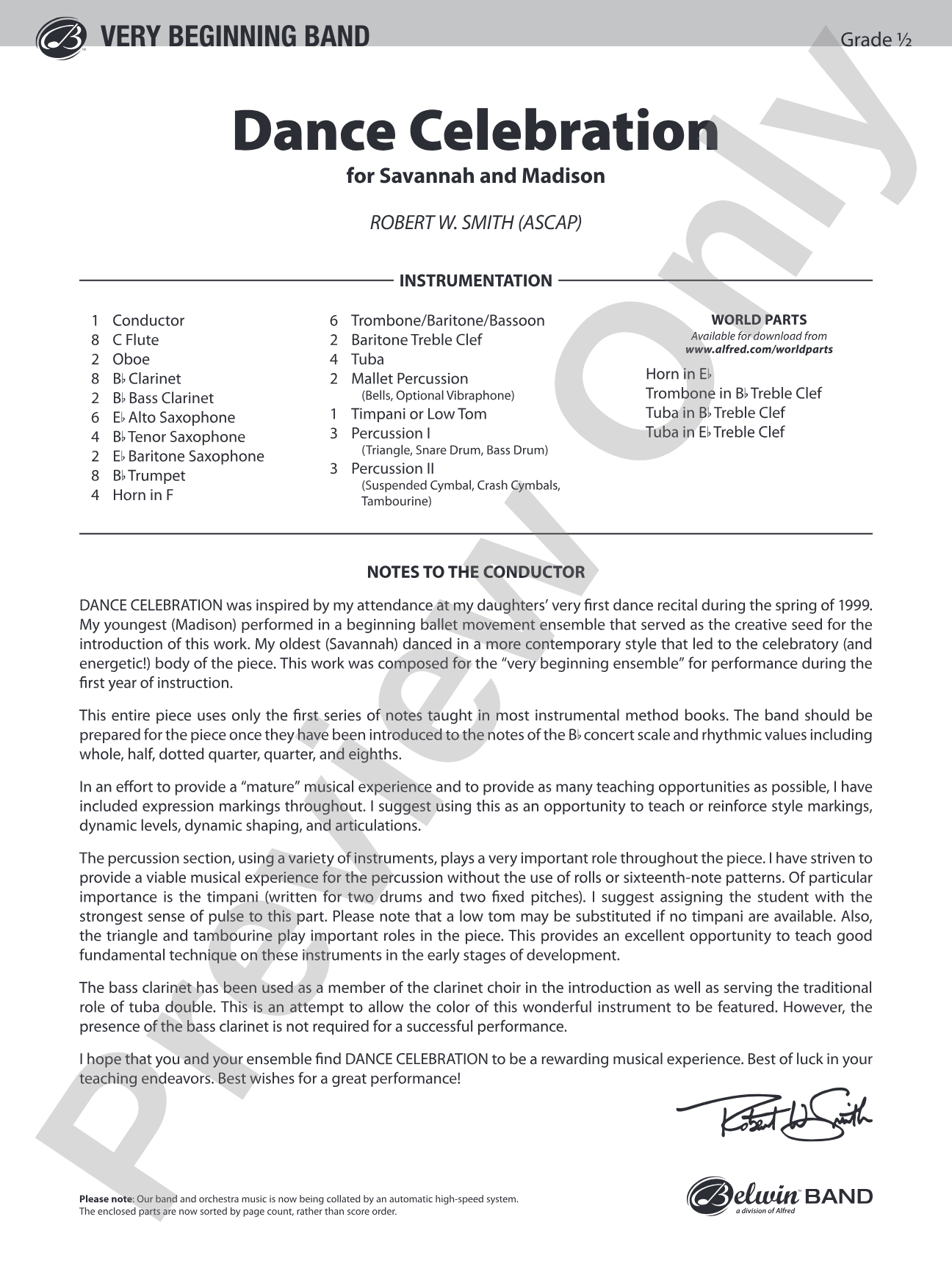 Dance Celebration: Concert Band Conductor Score & Parts