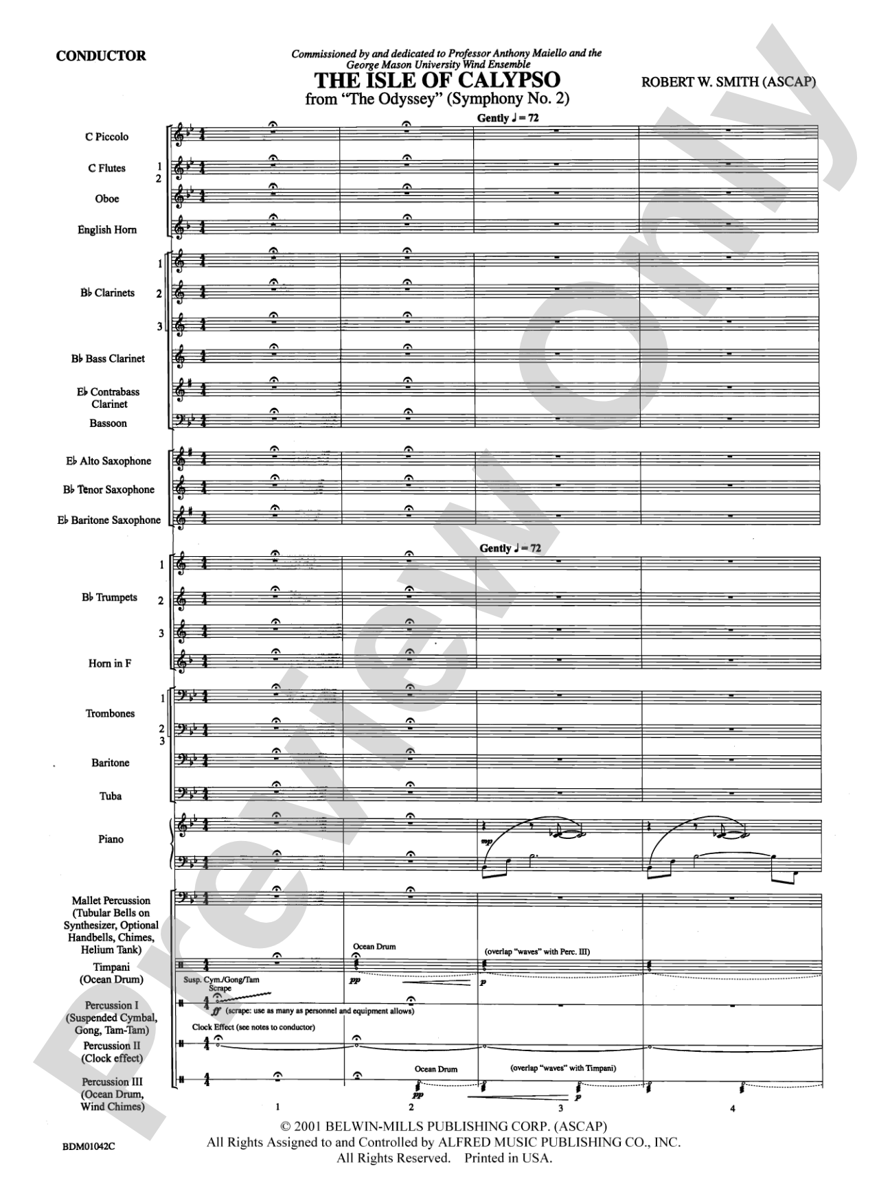The Isle of Calypso (from The Odyssey (Symphony No. 2)): Concert Band Conductor Score & Parts