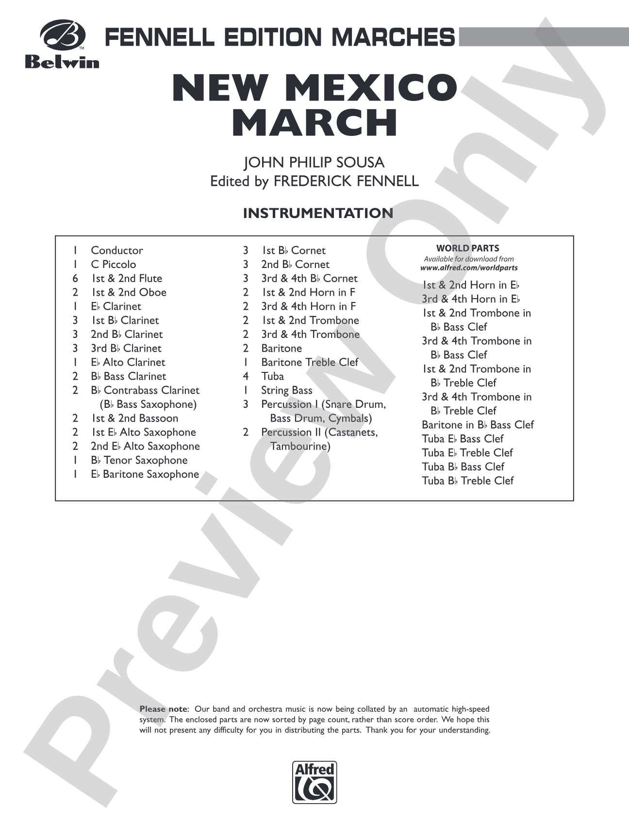 New Mexico March: Concert Band Conductor Score & Parts