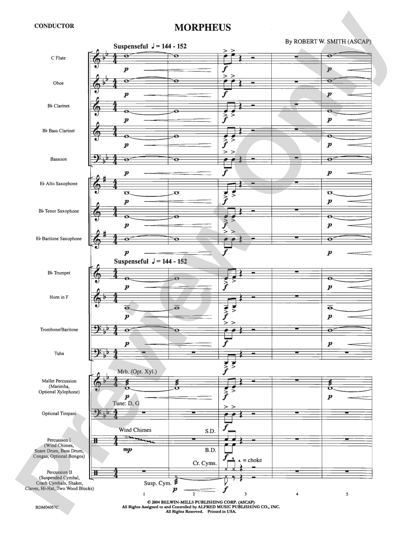 Morpheus: Concert Band Conductor Score & Parts