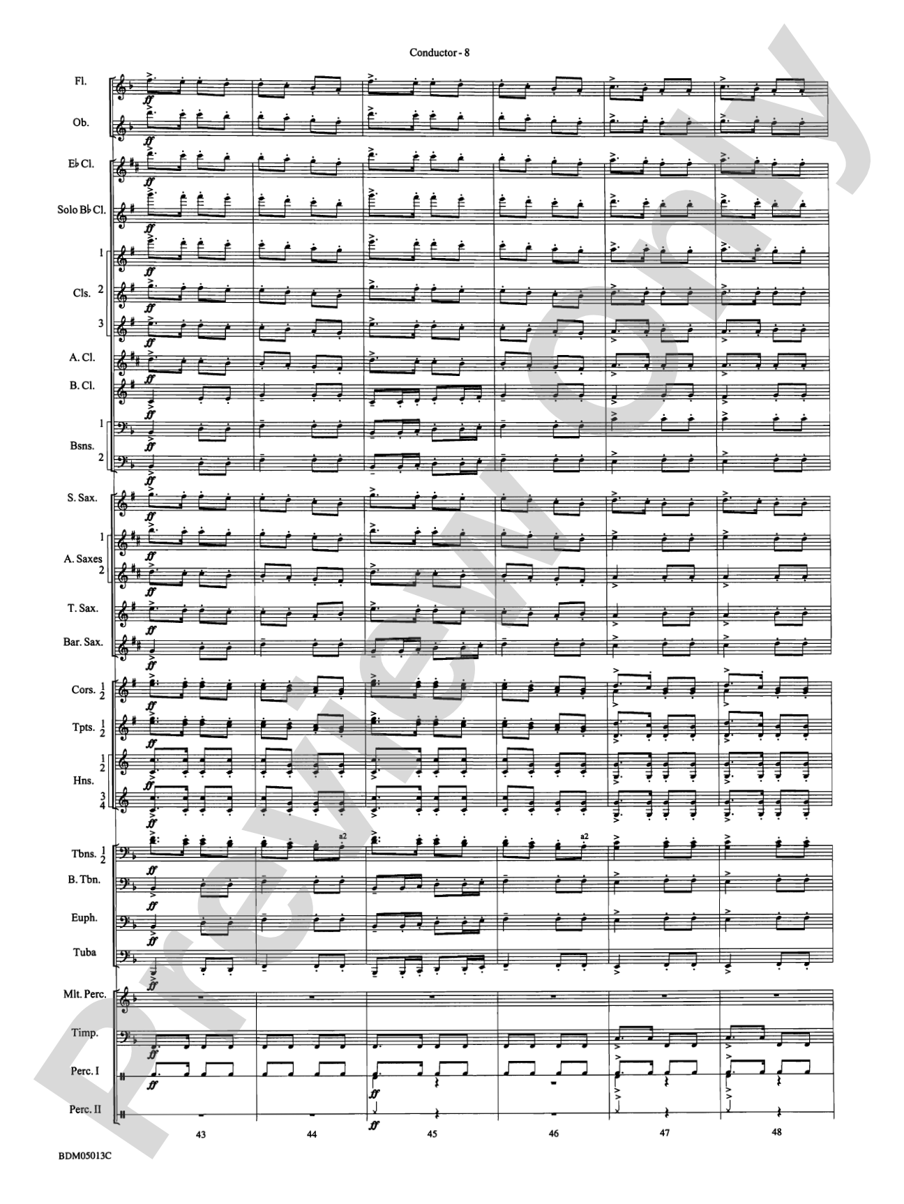 Pineapple Poll (Suite from the Ballet): Concert Band Conductor Score & Parts