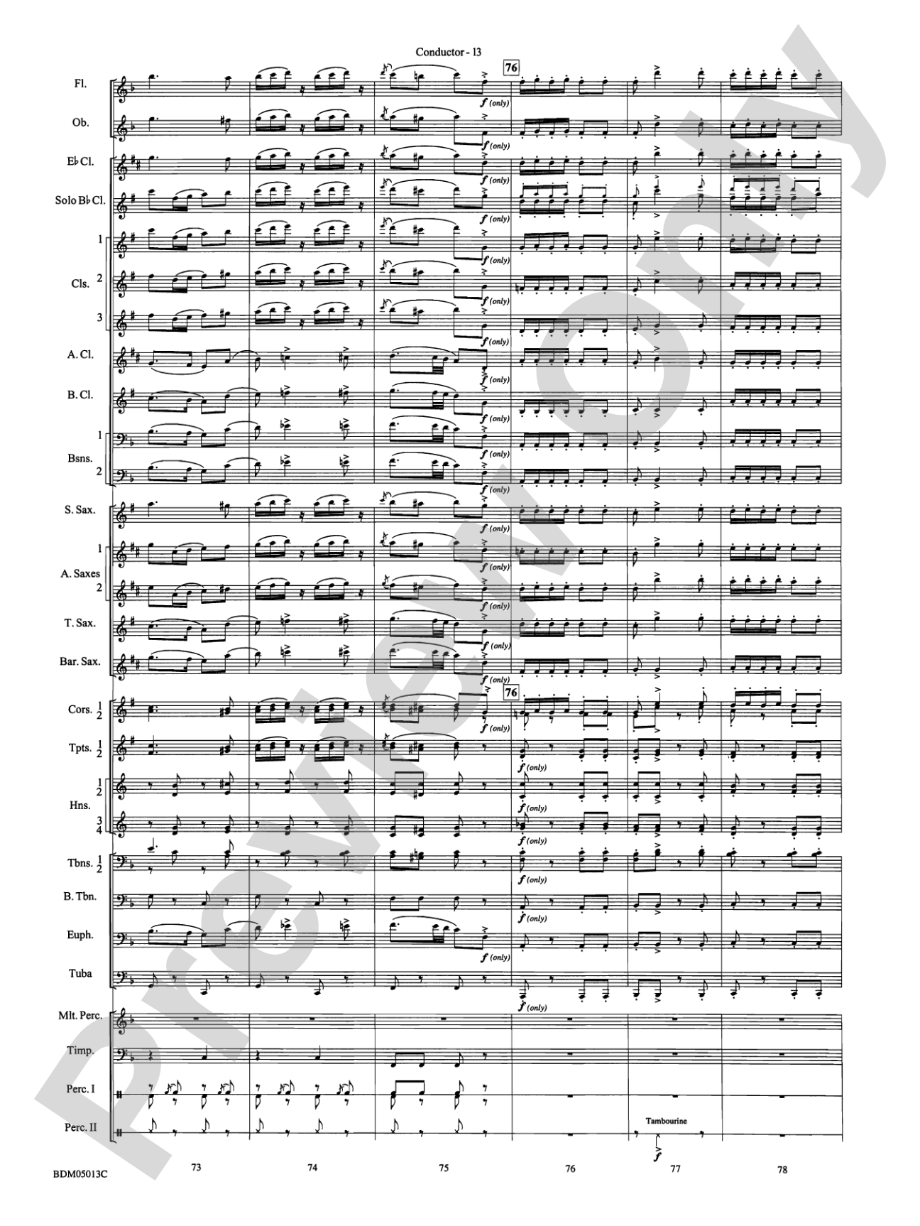 Pineapple Poll (Suite from the Ballet): Concert Band Conductor Score & Parts