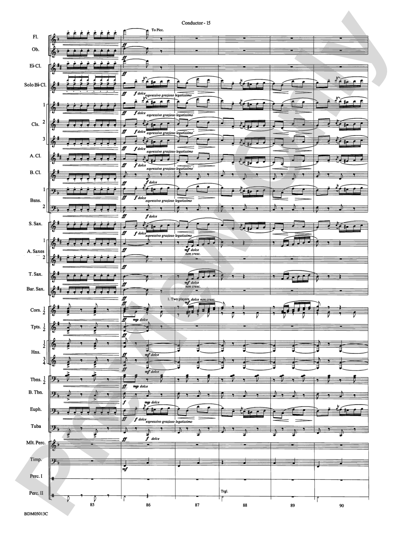 Pineapple Poll (Suite from the Ballet): Concert Band Conductor Score & Parts