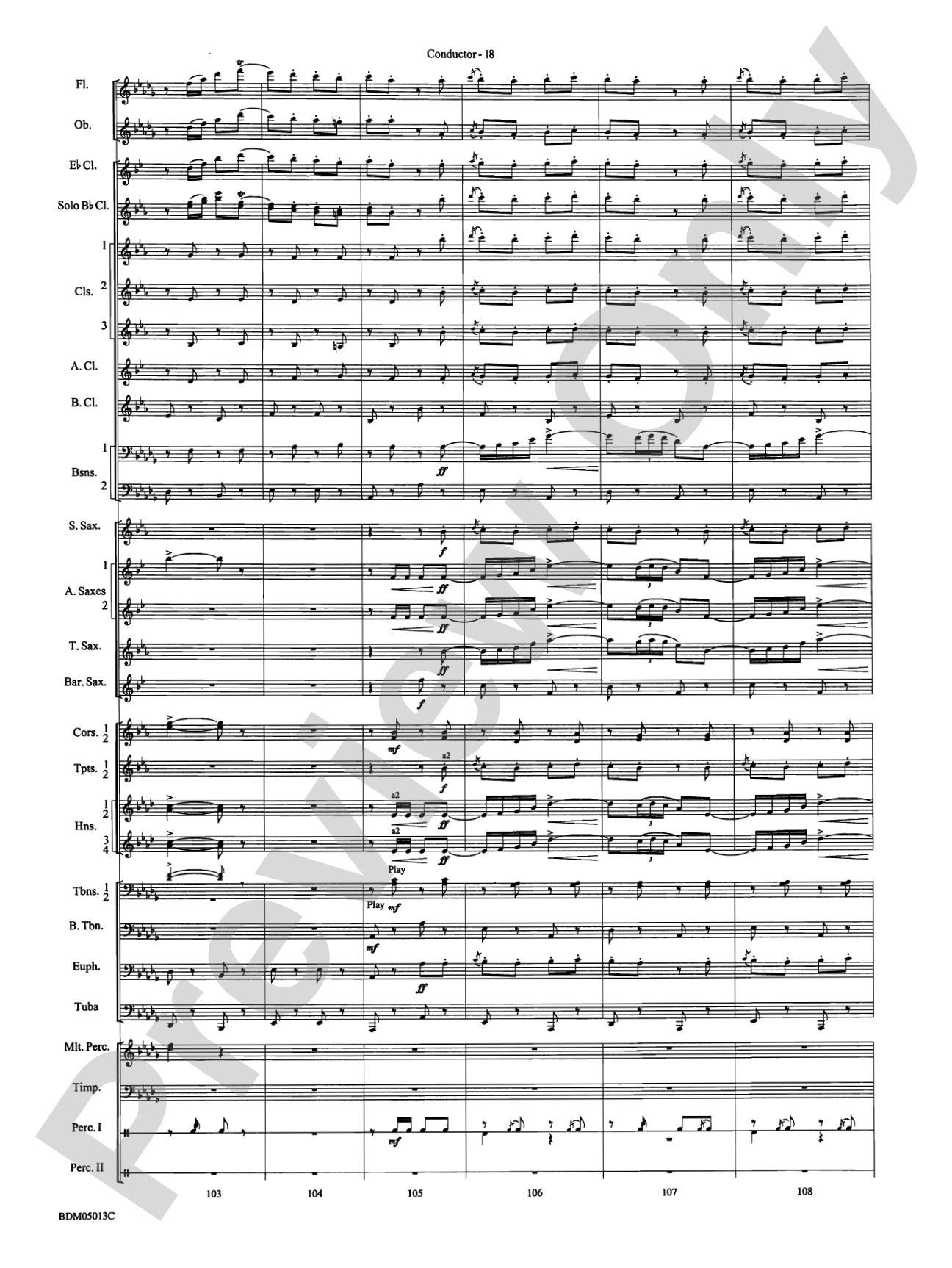 Pineapple Poll (Suite from the Ballet): Concert Band Conductor Score & Parts