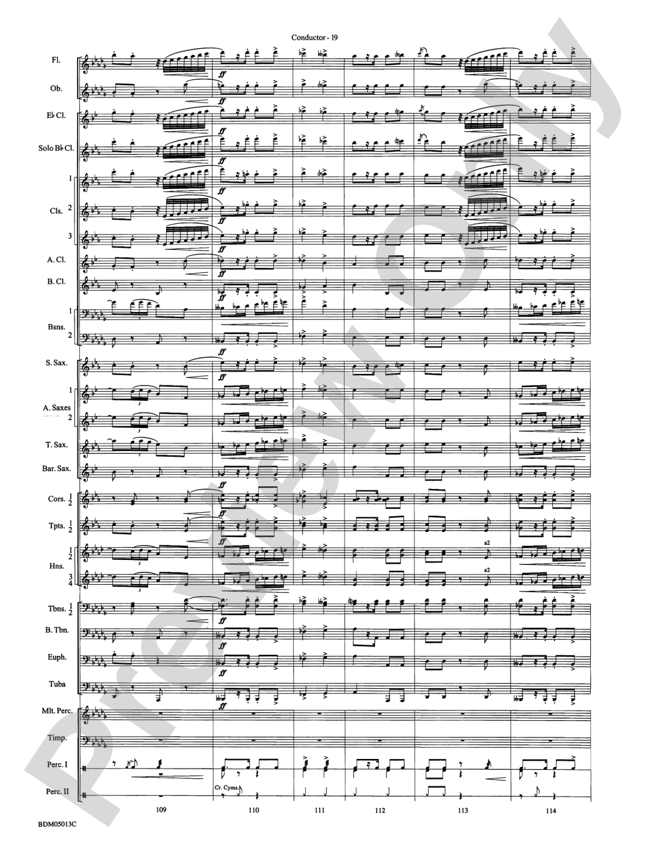 Pineapple Poll (Suite from the Ballet): Concert Band Conductor Score & Parts