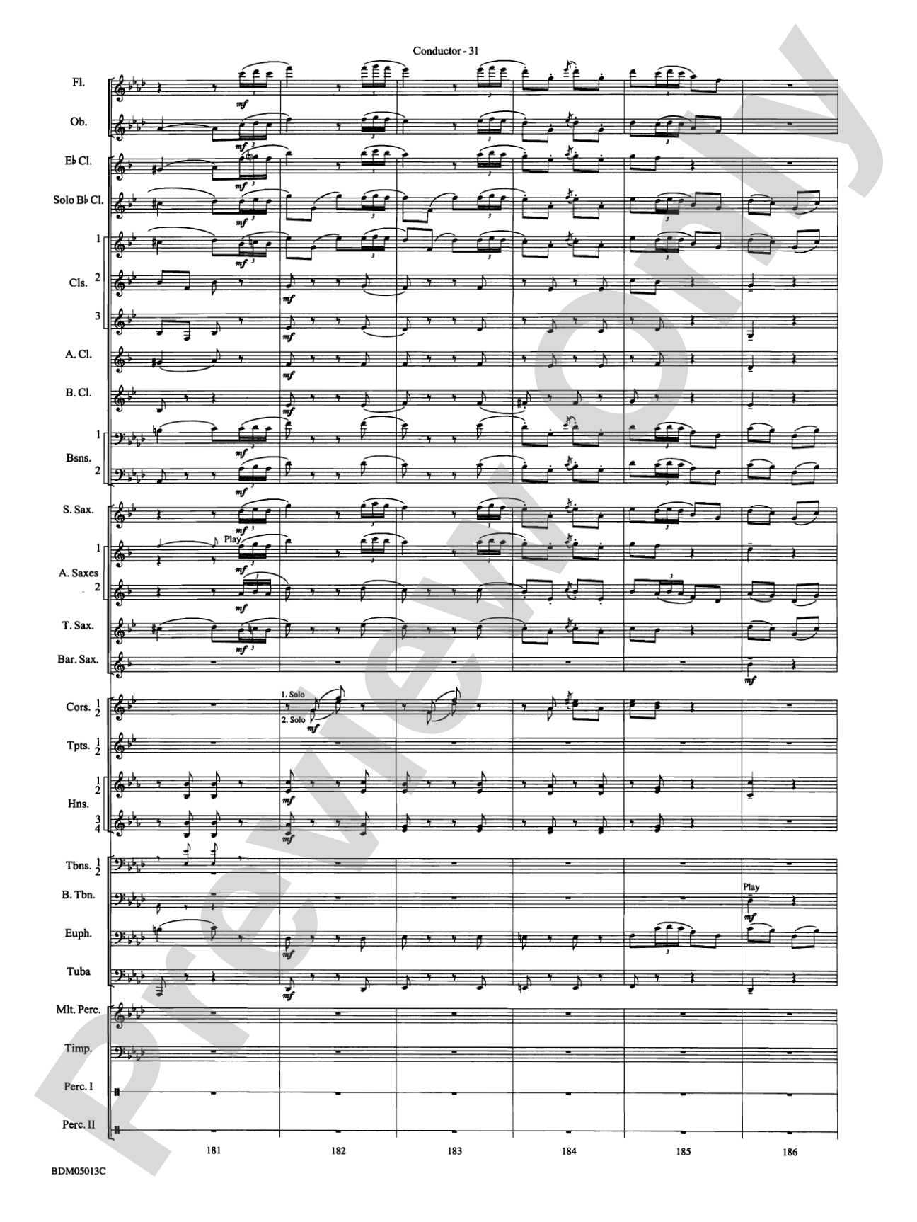 Pineapple Poll (Suite from the Ballet): Concert Band Conductor Score & Parts