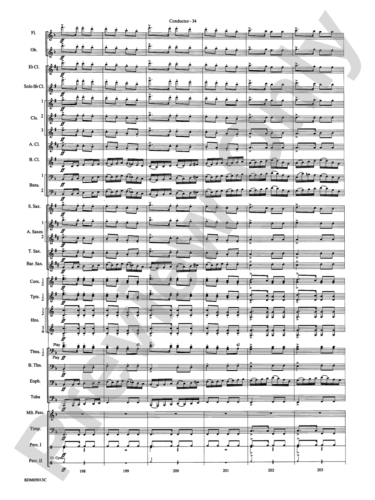 Pineapple Poll (Suite from the Ballet): Concert Band Conductor Score & Parts