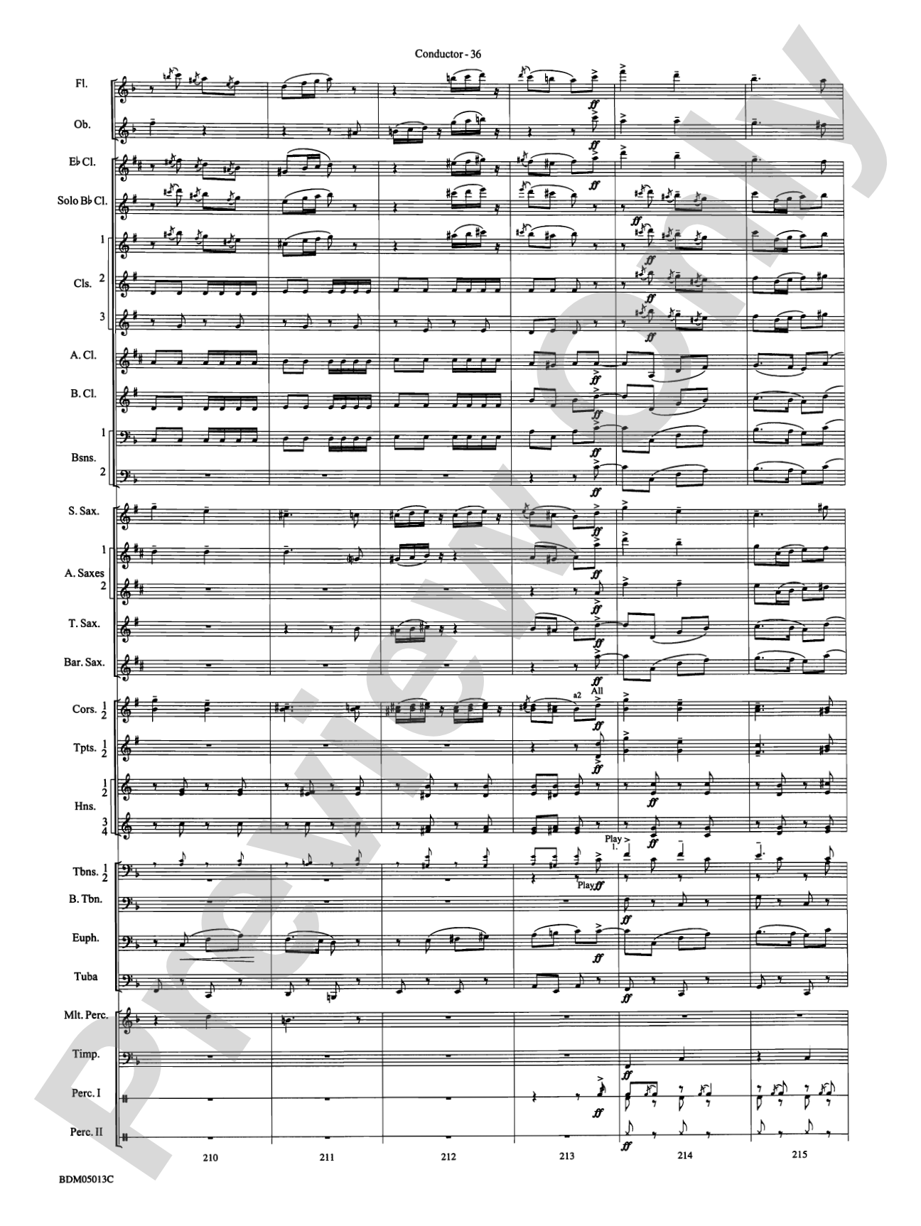 Pineapple Poll (Suite from the Ballet): Concert Band Conductor Score & Parts