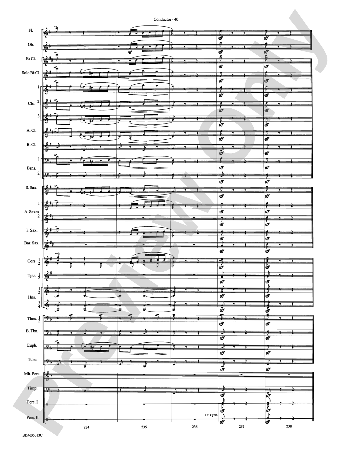 Pineapple Poll (Suite from the Ballet): Concert Band Conductor Score & Parts
