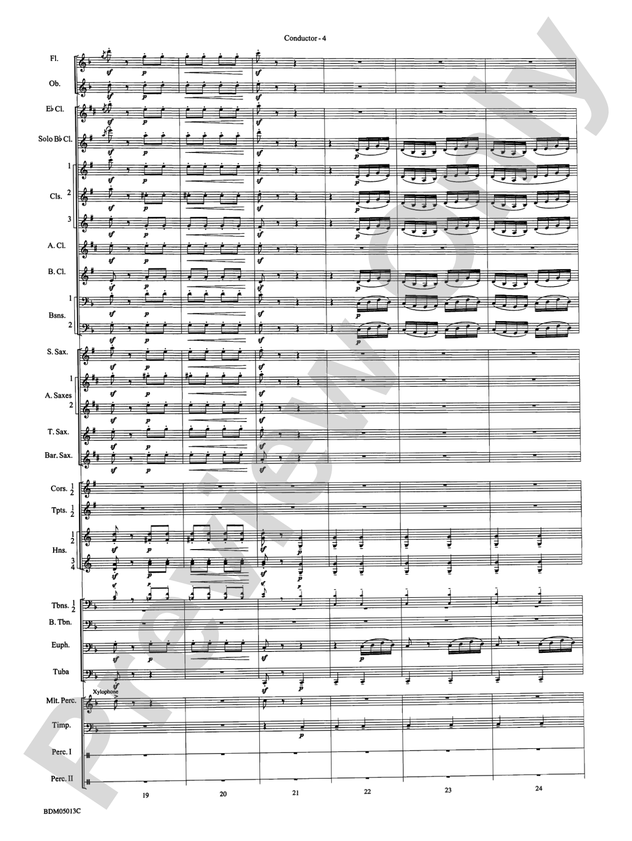 Pineapple Poll (Suite from the Ballet): Concert Band Conductor Score & Parts