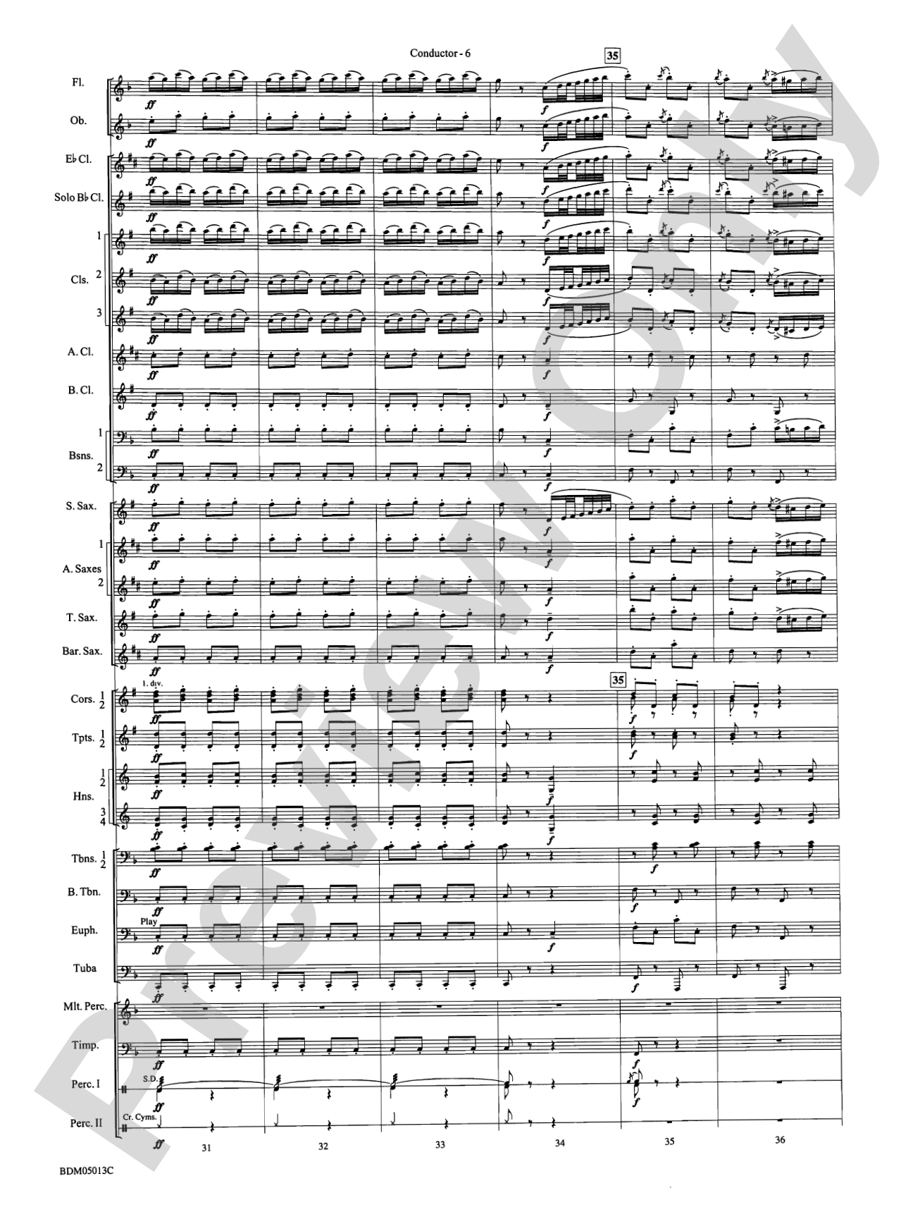 Pineapple Poll (Suite from the Ballet): Concert Band Conductor Score & Parts