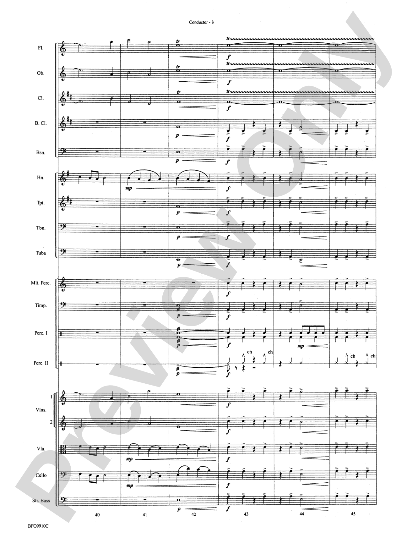 The Sound and the Fury: Full Orchestra Conductor Score & Parts