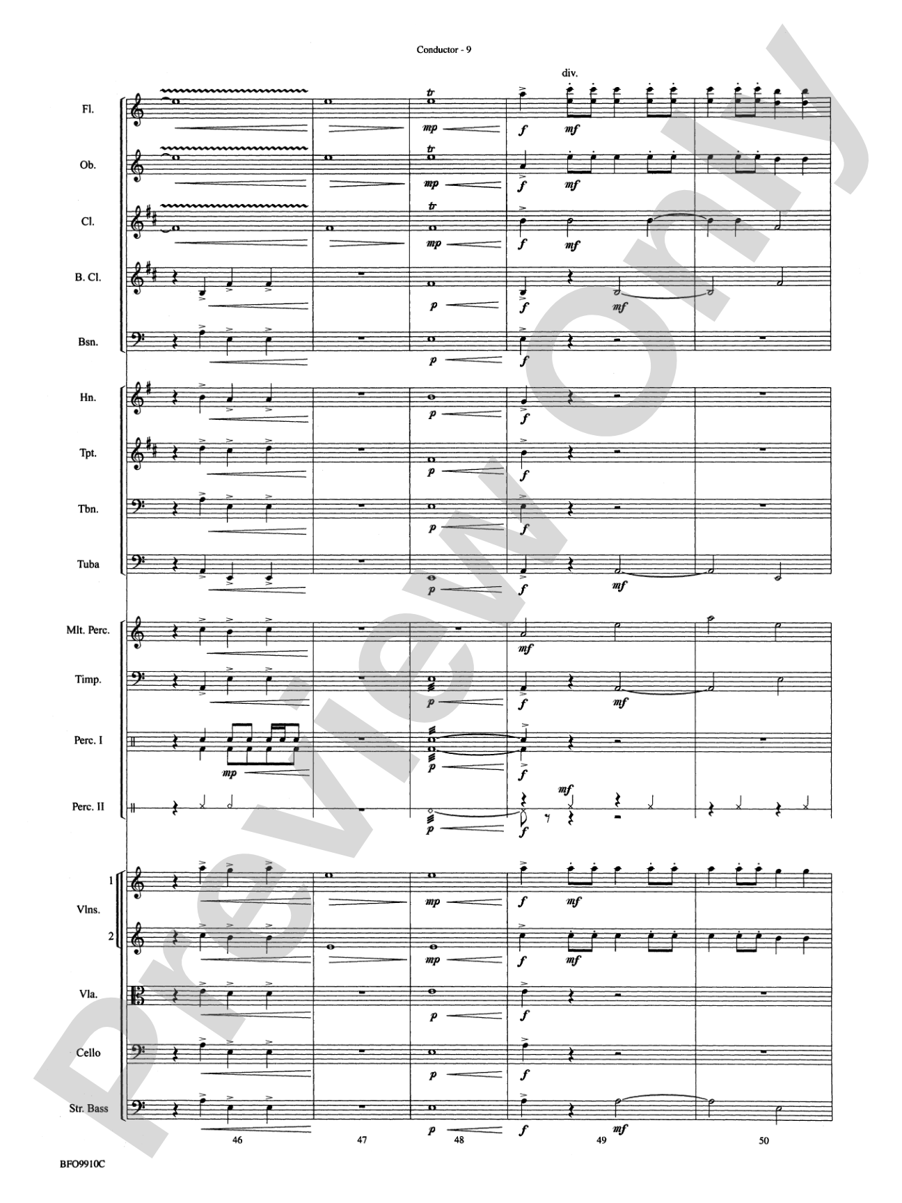 The Sound and the Fury: Full Orchestra Conductor Score & Parts