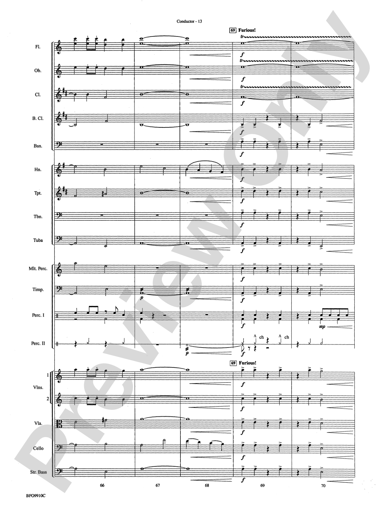 The Sound and the Fury: Full Orchestra Conductor Score & Parts
