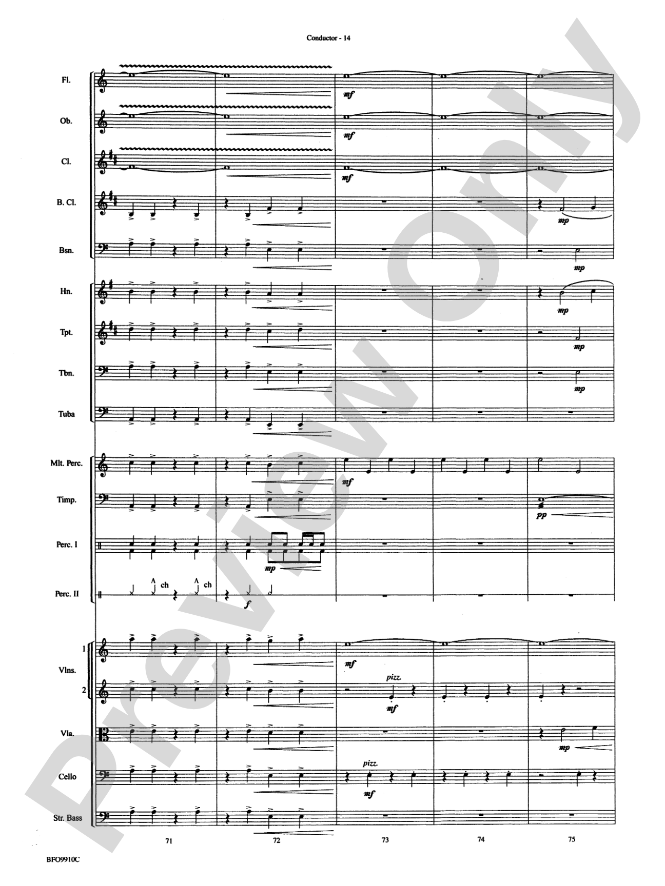The Sound and the Fury: Full Orchestra Conductor Score & Parts