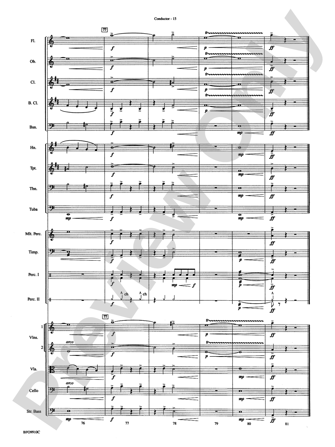 The Sound and the Fury: Full Orchestra Conductor Score & Parts