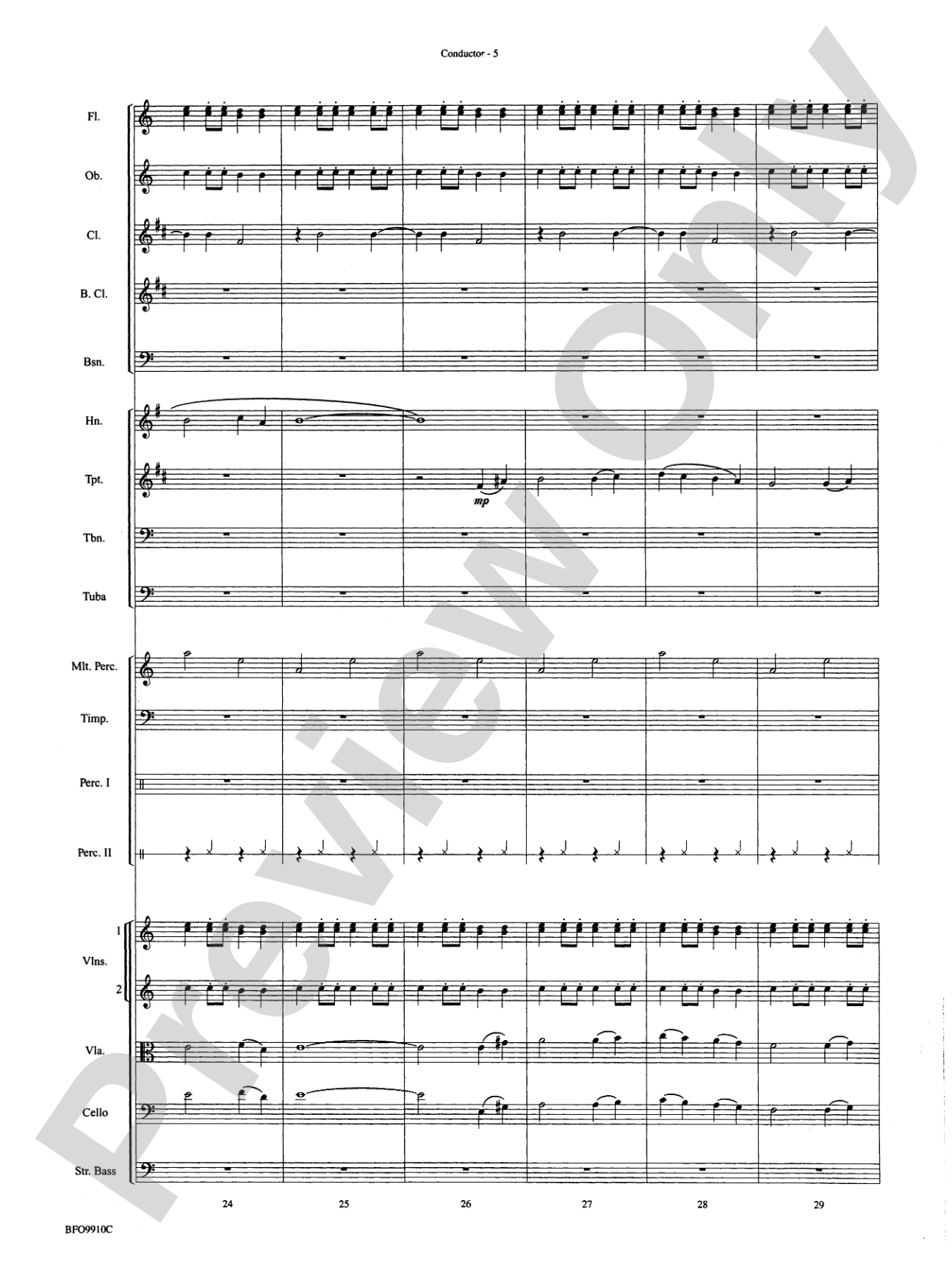 The Sound and the Fury: Full Orchestra Conductor Score & Parts