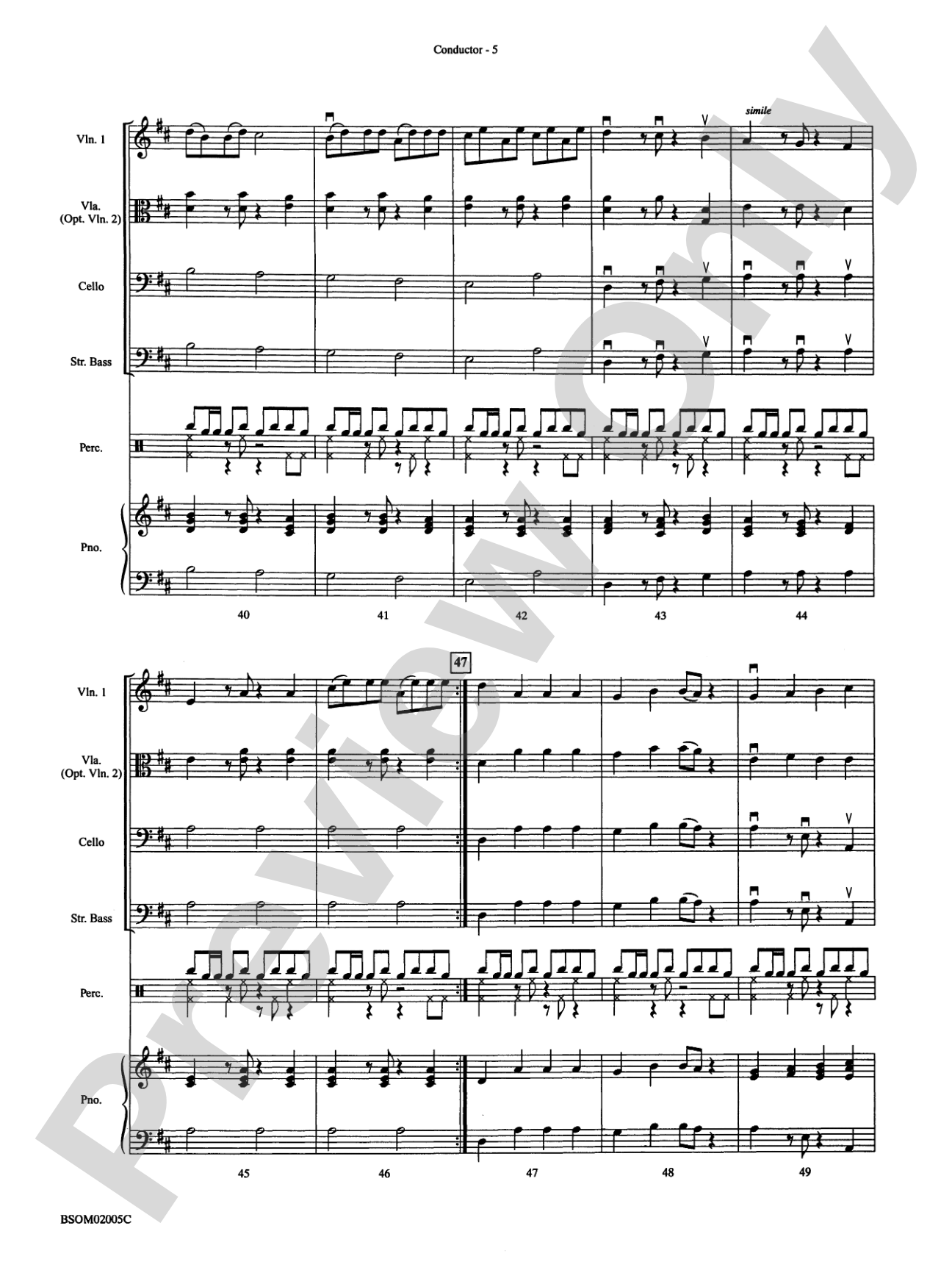 Calypso Capers (for Strings and Percussion): String Orchestra Conductor Score & Parts