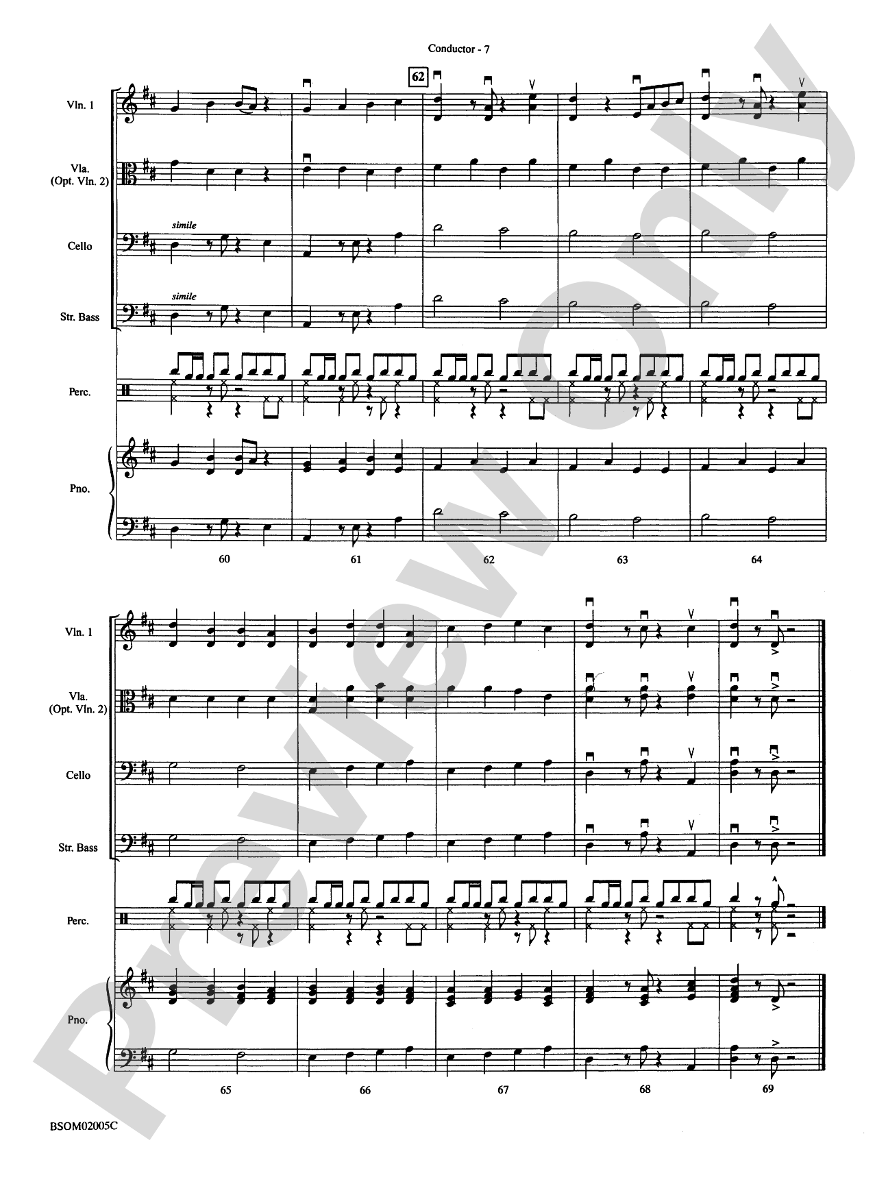 Calypso Capers (for Strings and Percussion): String Orchestra Conductor Score & Parts