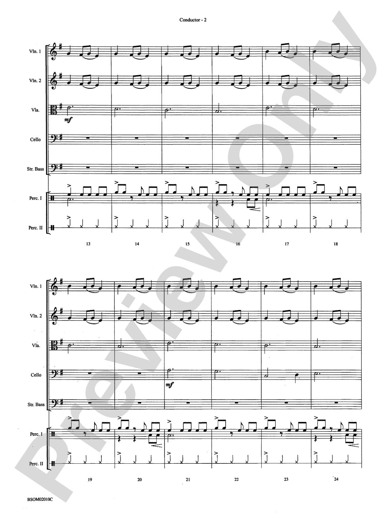 African Bell Carol (for String Orchestra and Percussion): String Orchestra Conductor Score & Parts