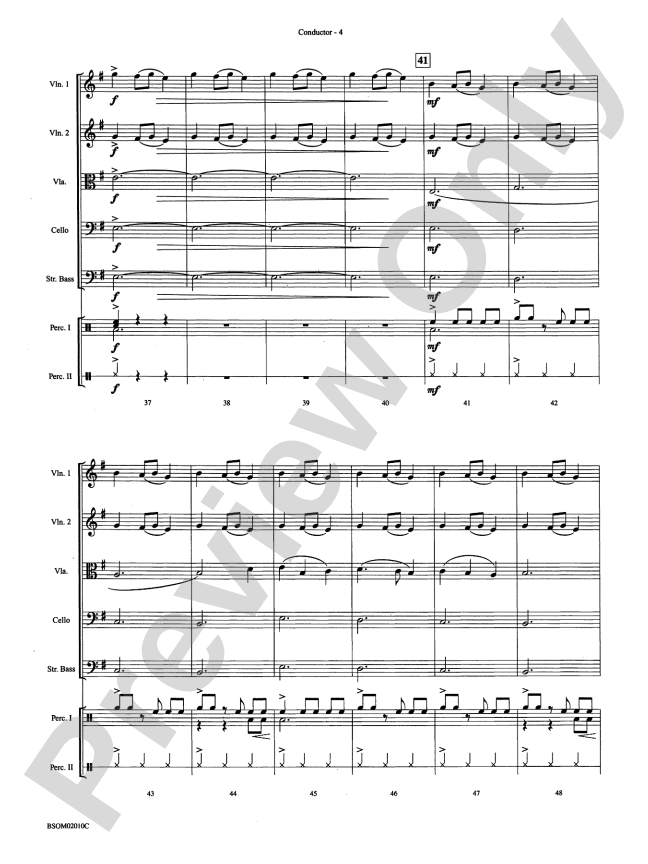 African Bell Carol (for String Orchestra and Percussion): String Orchestra Conductor Score & Parts