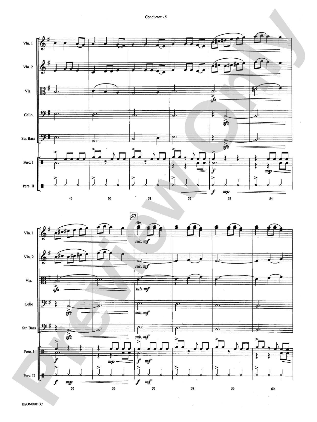 African Bell Carol (for String Orchestra and Percussion): String Orchestra Conductor Score & Parts