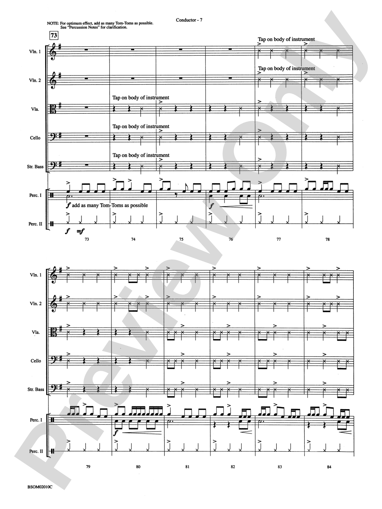 African Bell Carol (for String Orchestra and Percussion): String Orchestra Conductor Score & Parts